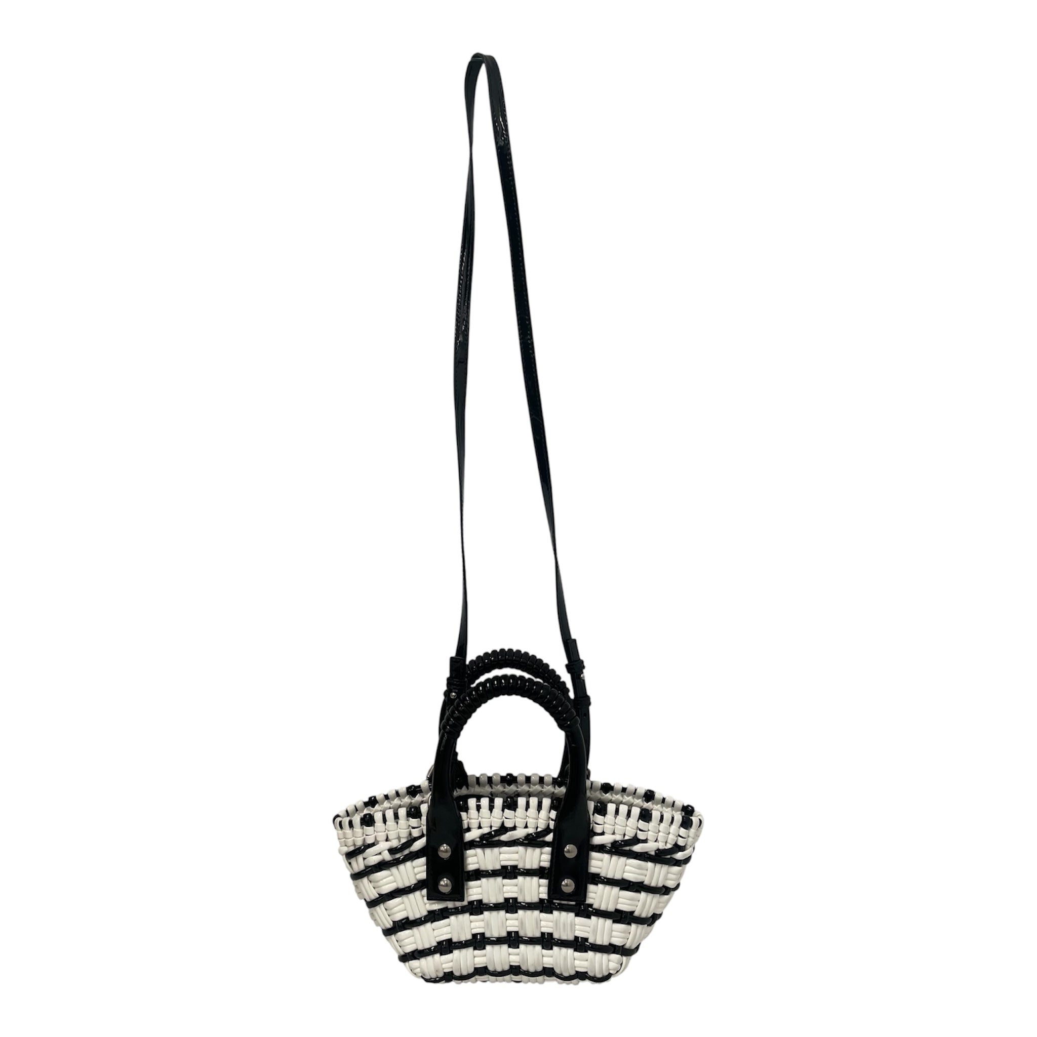 BALENCIAGA/Tote Bag/BLK/BLACKWHITEBASKETWEAVE view 2