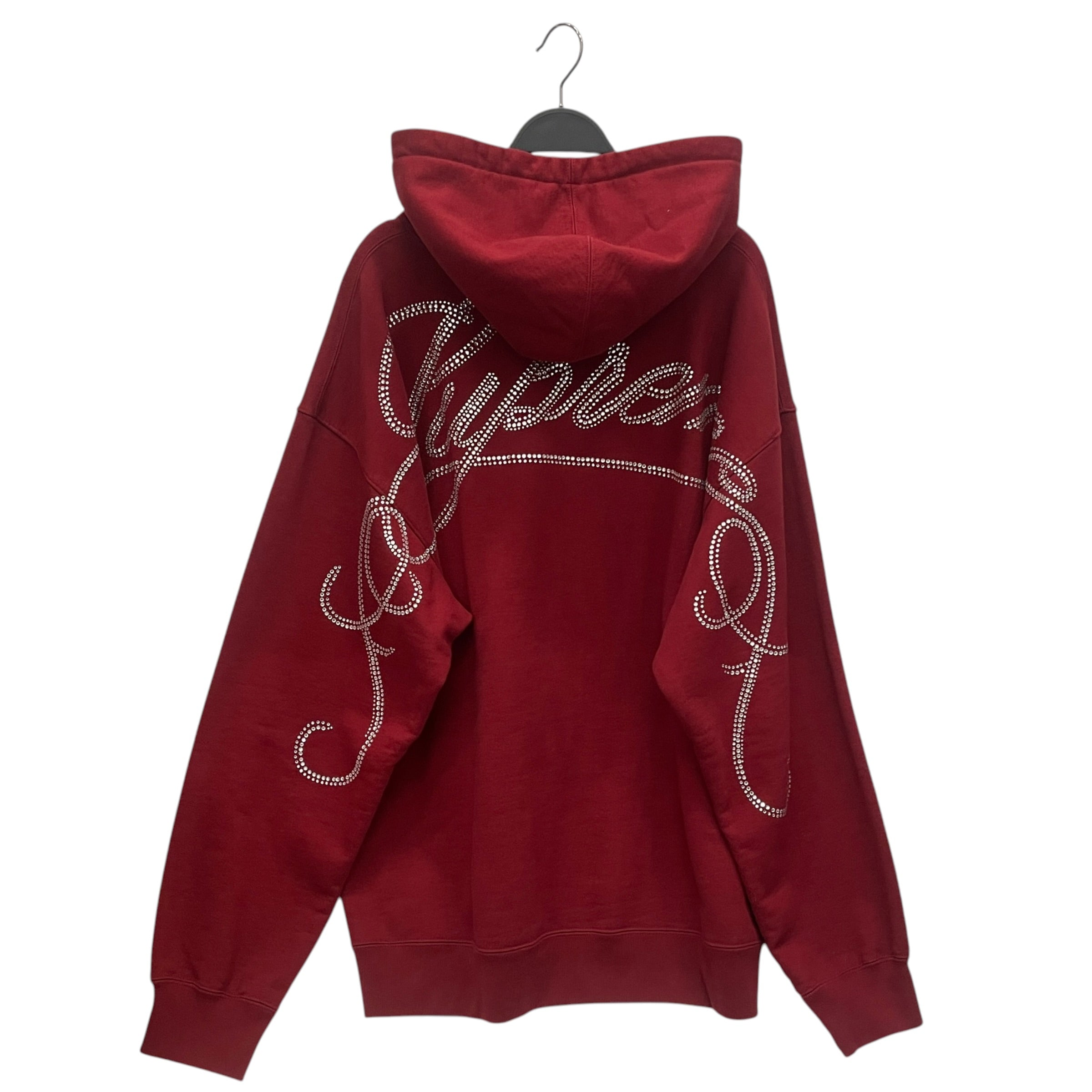Supreme/Hoodie/XL/Cotton/RED/RHINESTONE SCRIPT view 2