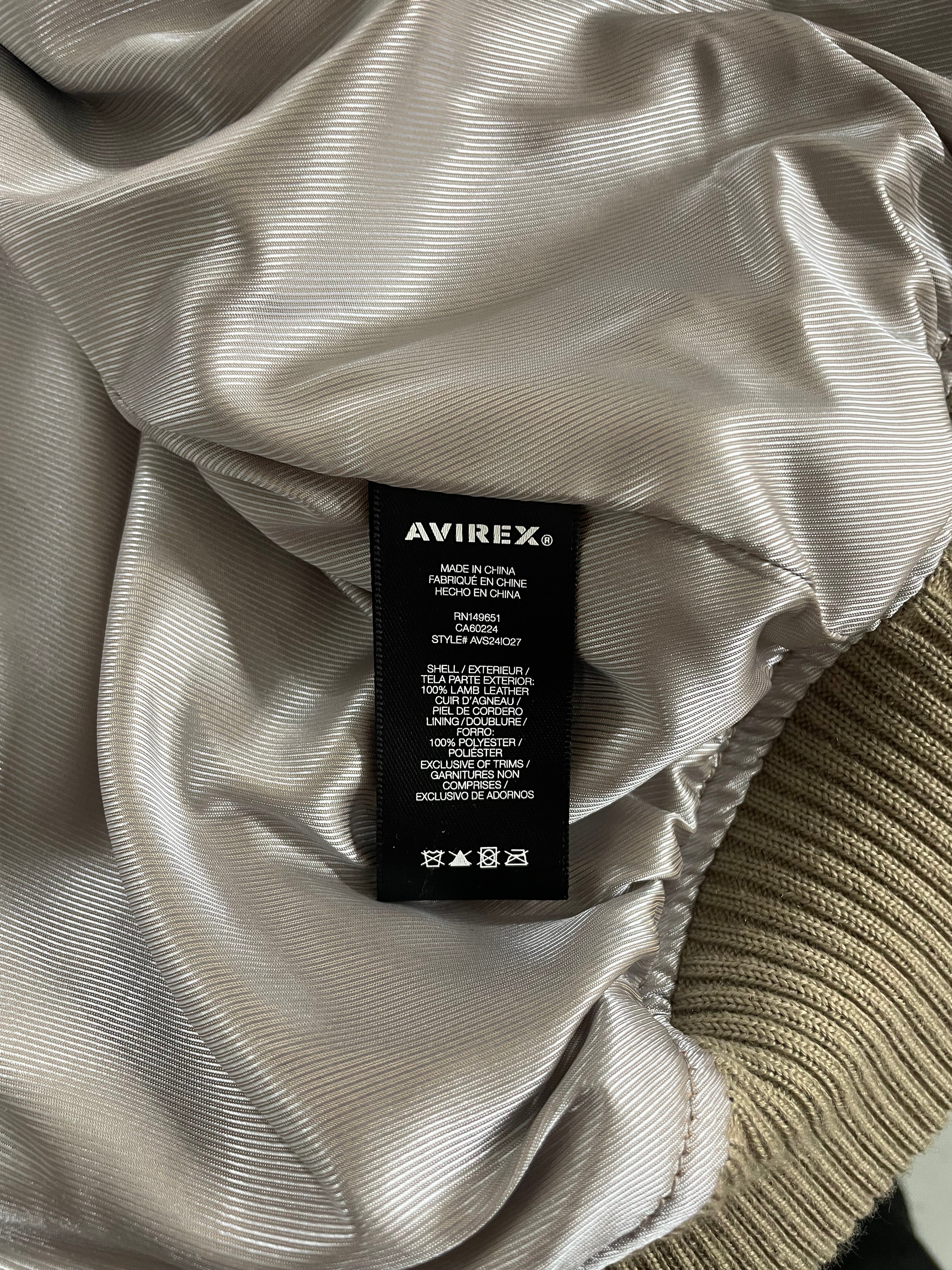 AVIREX/Jacket/XL/Suede/KHK/VARSITY BOMBER/ LOGO BACK/FRNT view 8