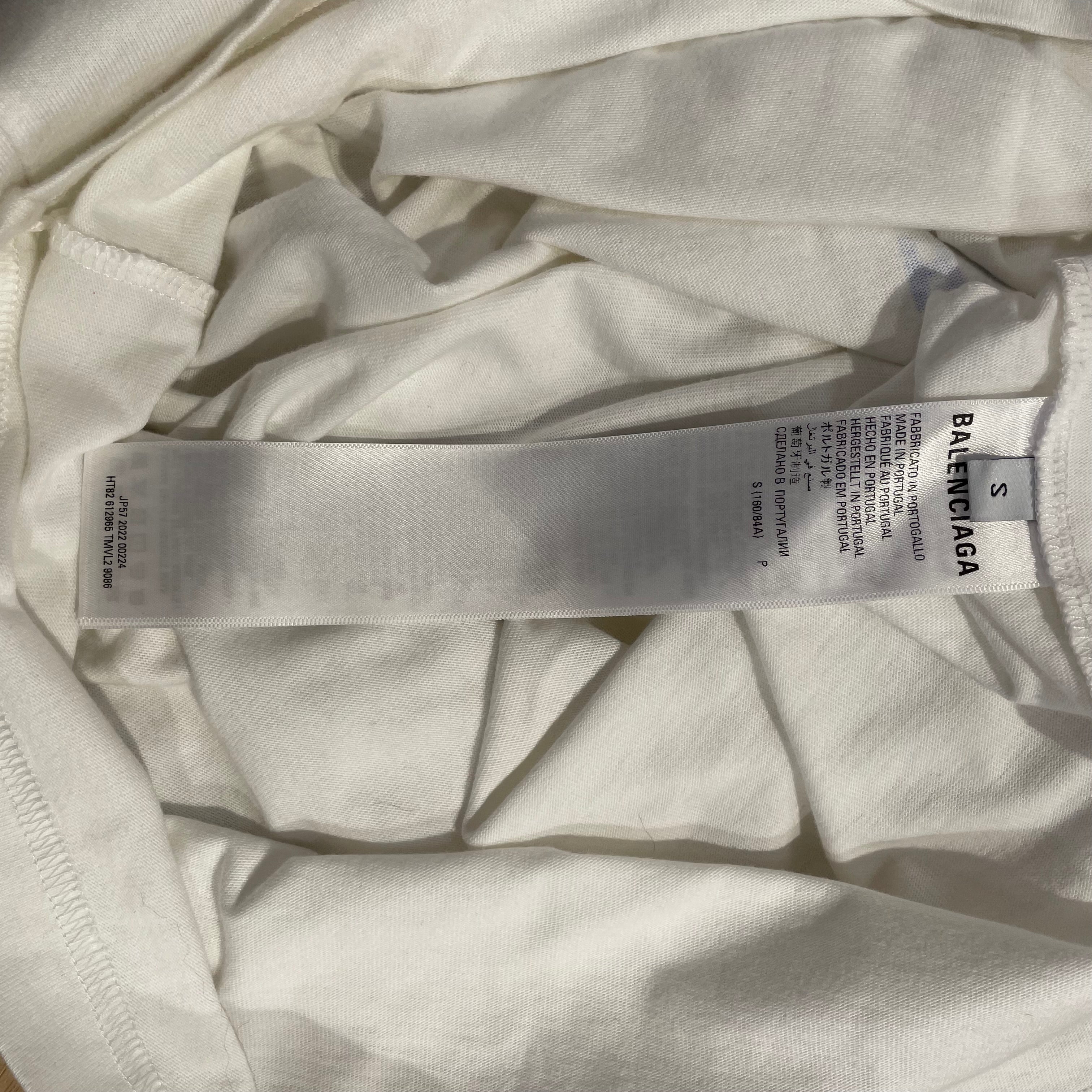 BALENCIAGA/T-Shirt/S/Cotton/WHT/2022 BLUE PRINT WFP view 4