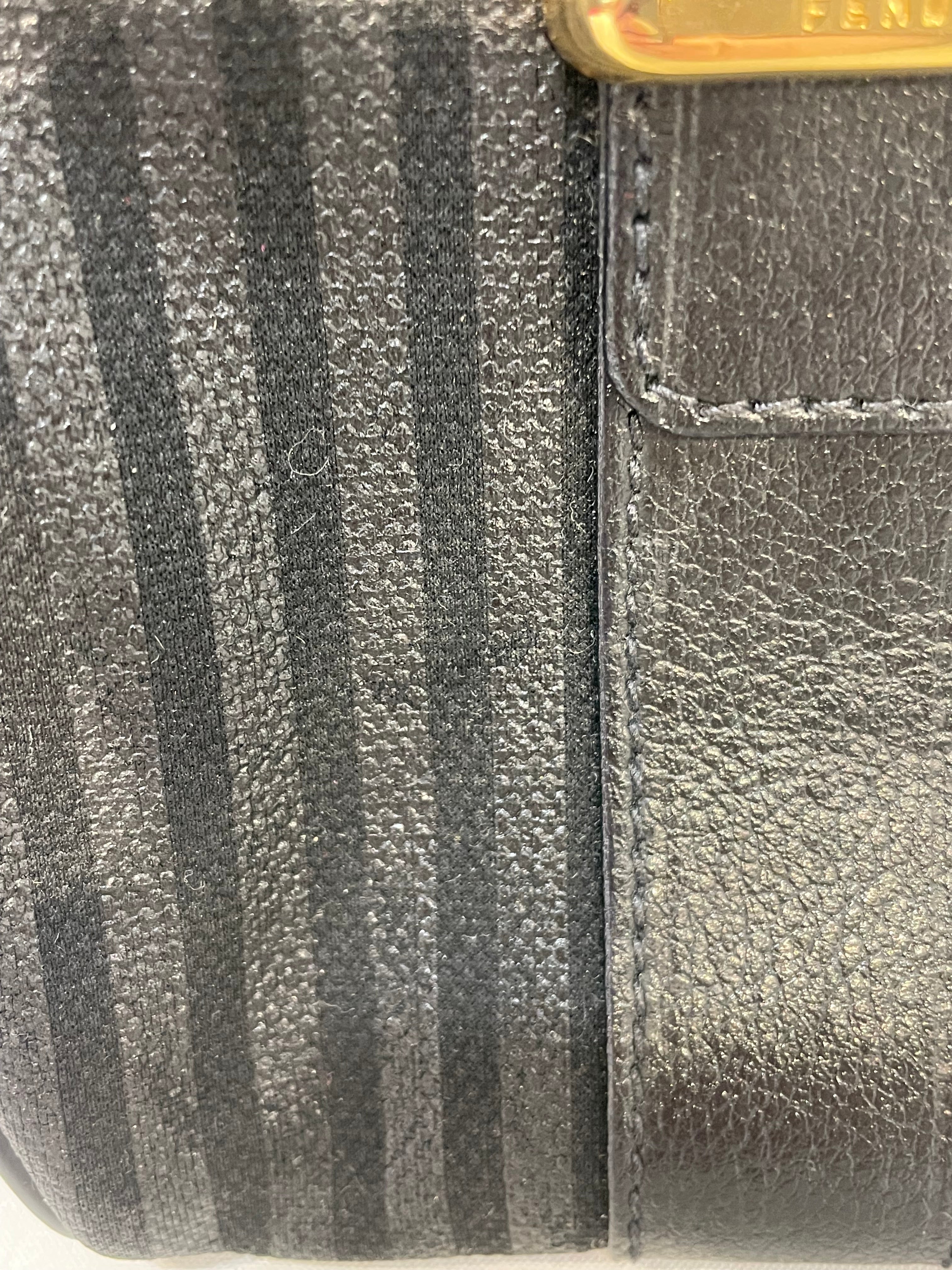 FENDI/Cross Body Bag/Stripe/Leather/BLK/Paquin Canvas Cross Body view 9