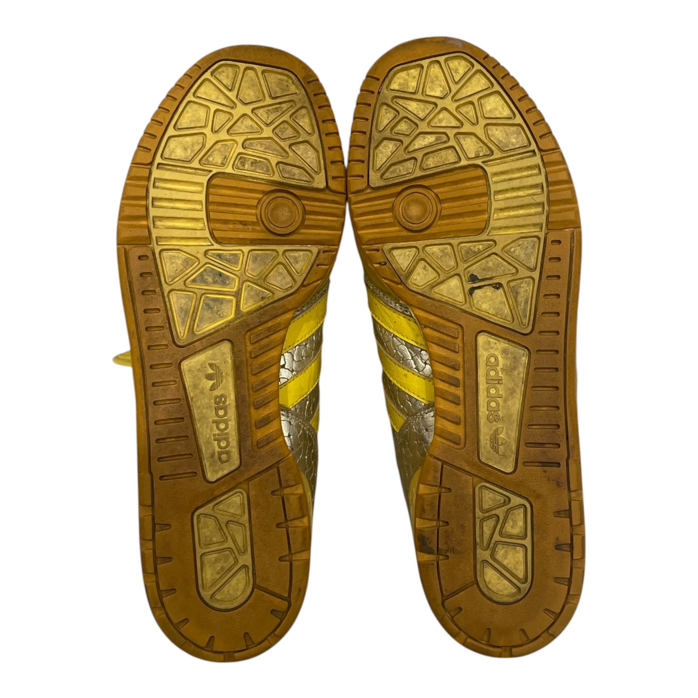 adidas/JEREMY SCOTT/Hi-Sneakers/US 9/Faux Leather/YEL/BIG TOUNGE/SLV WOVEN SNEAKER view 4