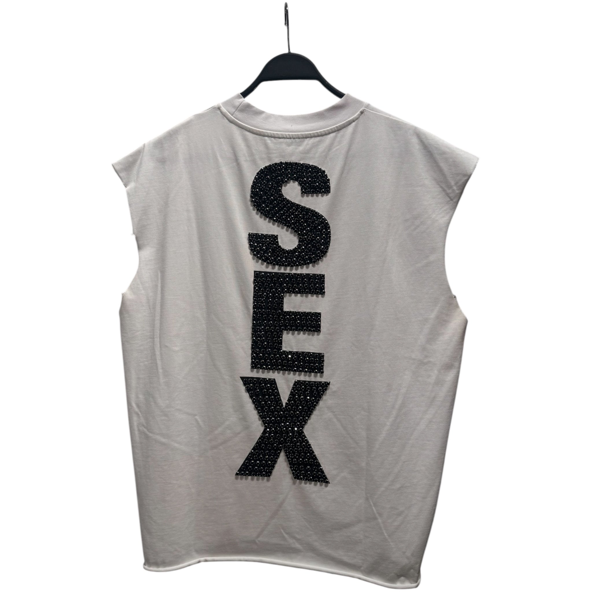 MATIERE DE DESIRS/Tank Top/XXL/Cotton/WHT/Graphic/MADONNA CUTOFF view 2