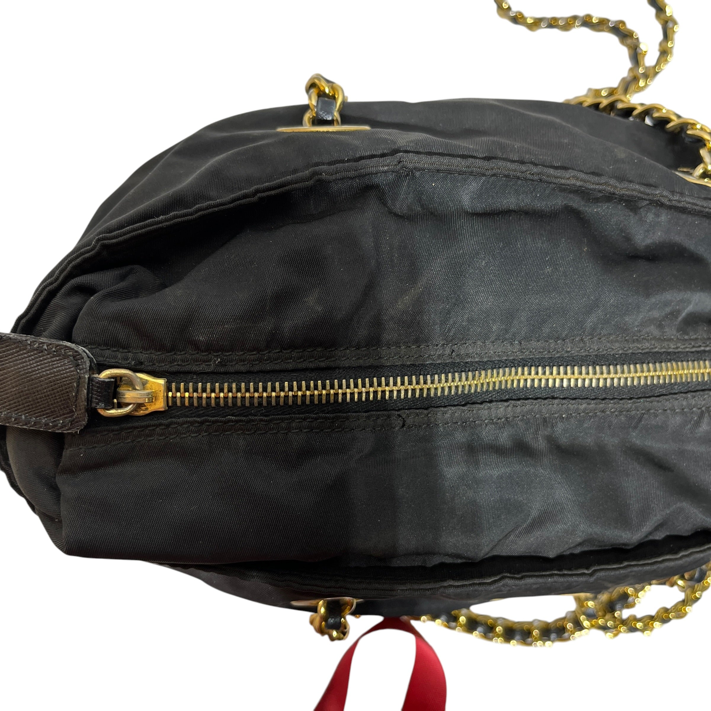 PRADA/Cross Body Bag/Nylon/BLK/QUILTED SHOULDER / GOLD HARDWA view 5