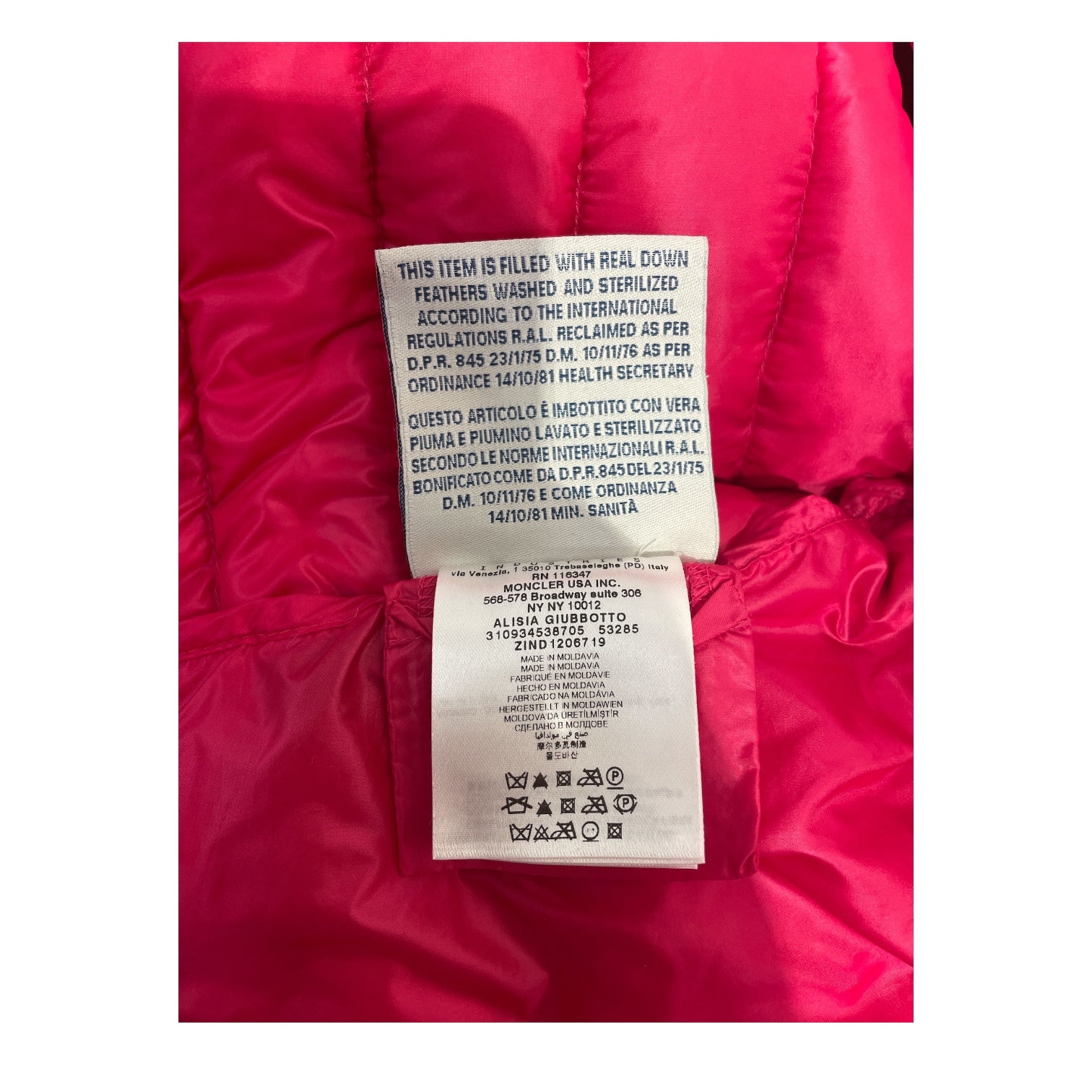 MONCLER/Puffer Jkt/1/Floral Pattern/Nylon/PNK/No Collar/Floral Pink Puffer view 4