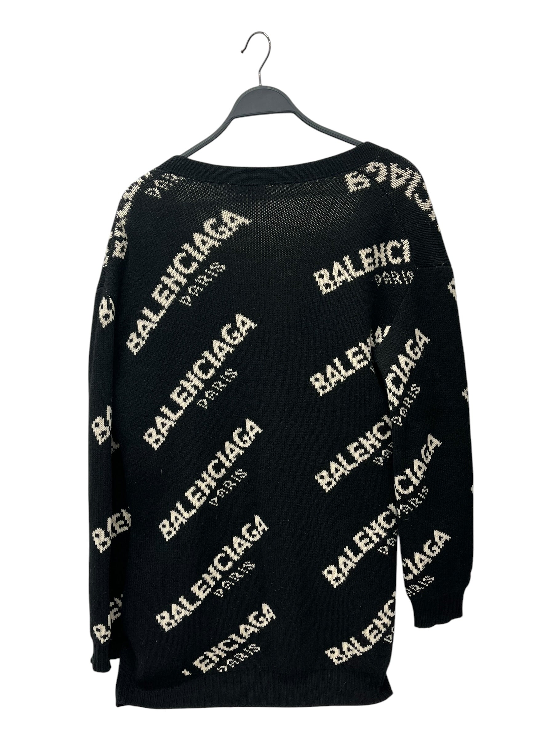 BALENCIAGA/Heavy Cardigan/36/Graphic/Wool/BLK/ARCHETYPES DIAGONAL LOGO HOODI view 2