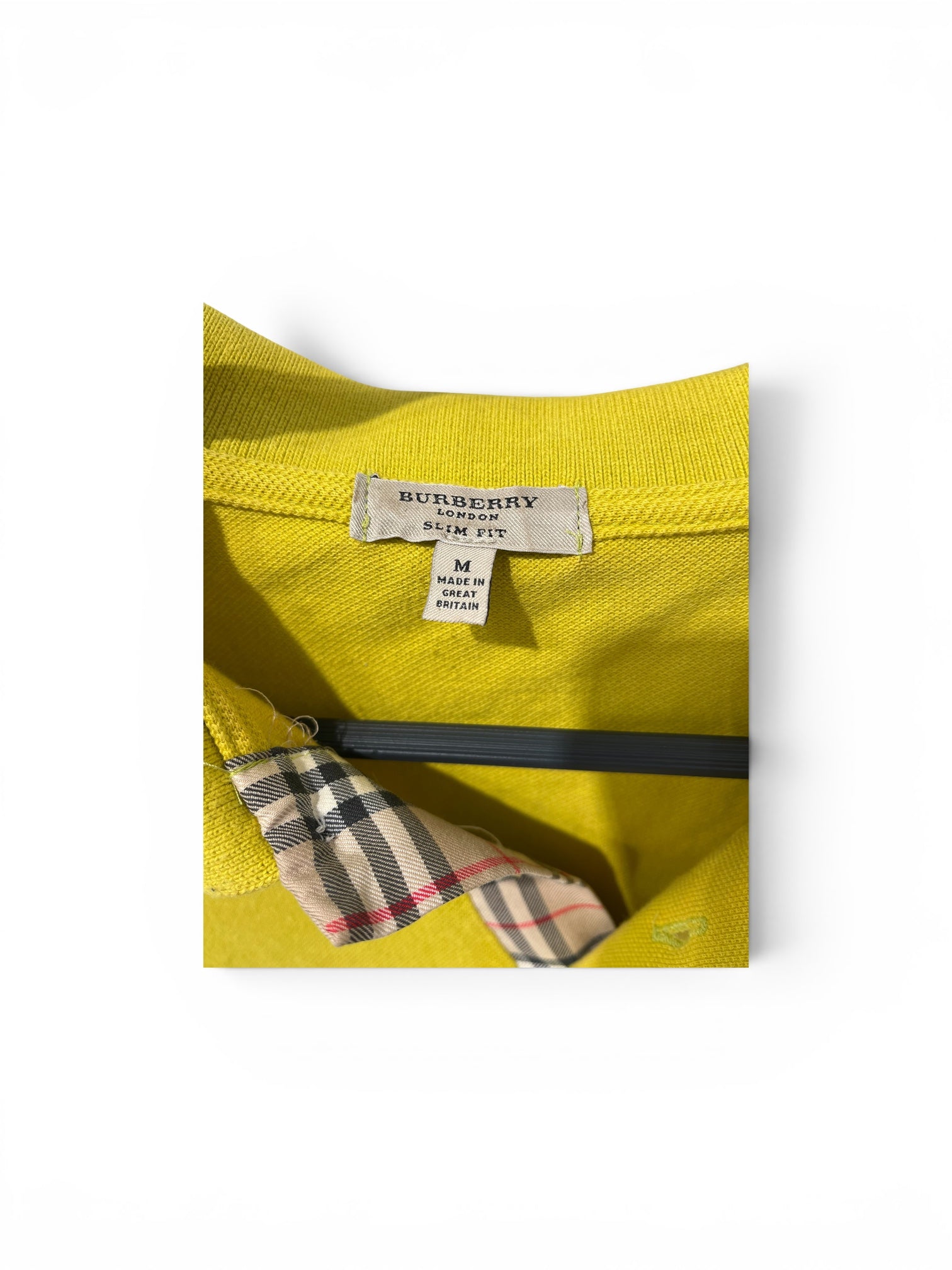 BURBERRY LONDON/Polo Shirt/M/Cotton/YEL/2 BUTTONS/YLLWISH GRN view 4