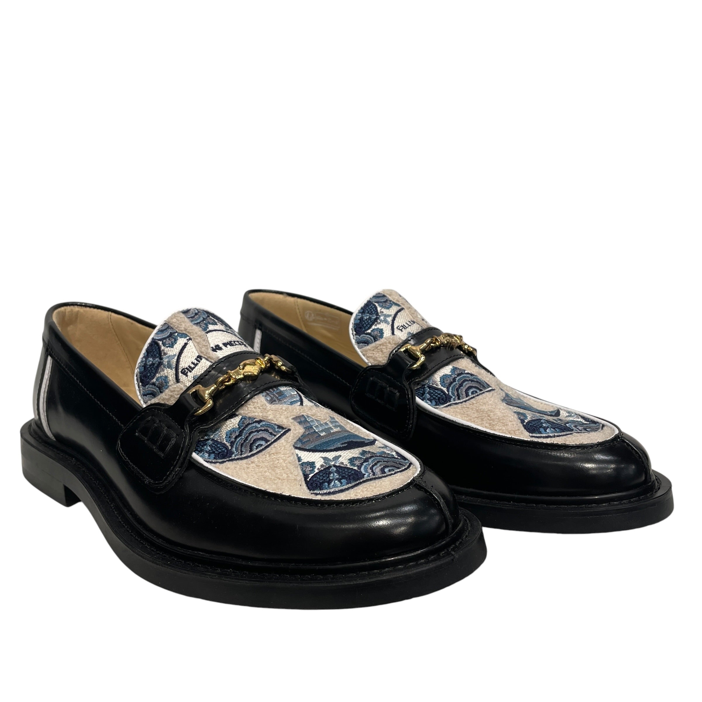 FILLING PIECES/Loafers/EU 44/Graphic/Leather/BLU/"PORCELIAM" TOE BOX view 1