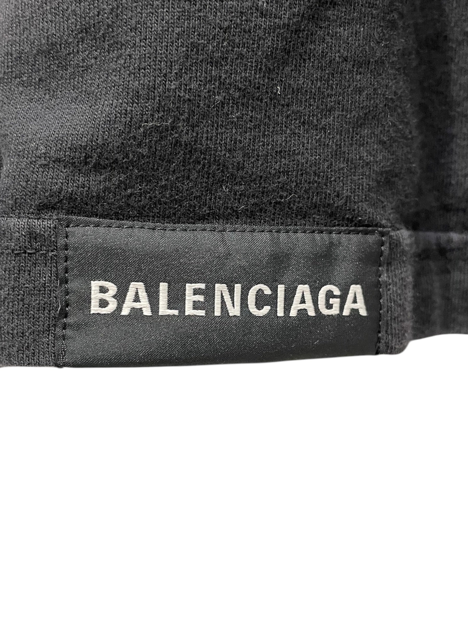 BALENCIAGA/LS T-Shirt/3/Cotton/BLK/blank logo on bottom back view 3
