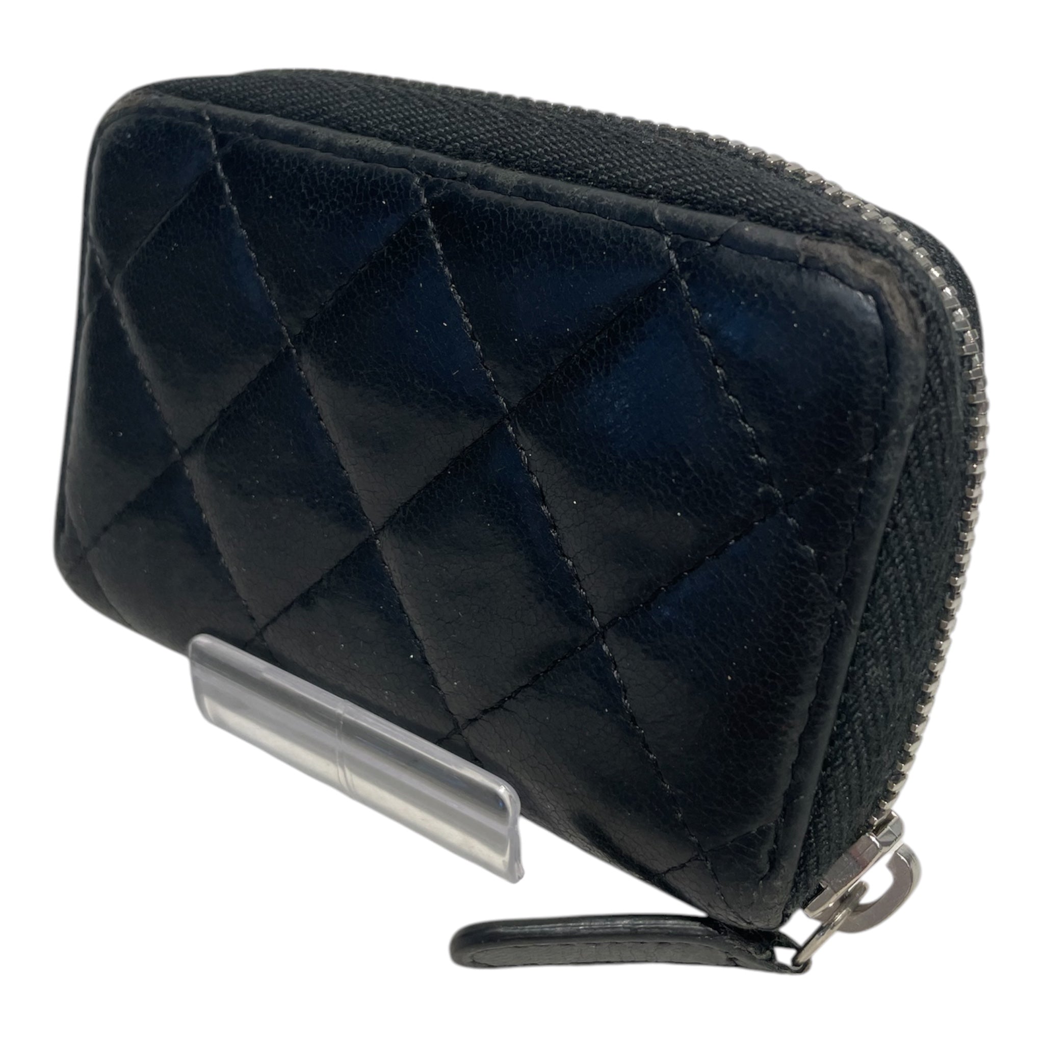 CHANEL/Wallet/Leather/BLK/Lambskin zip wallet view 2
