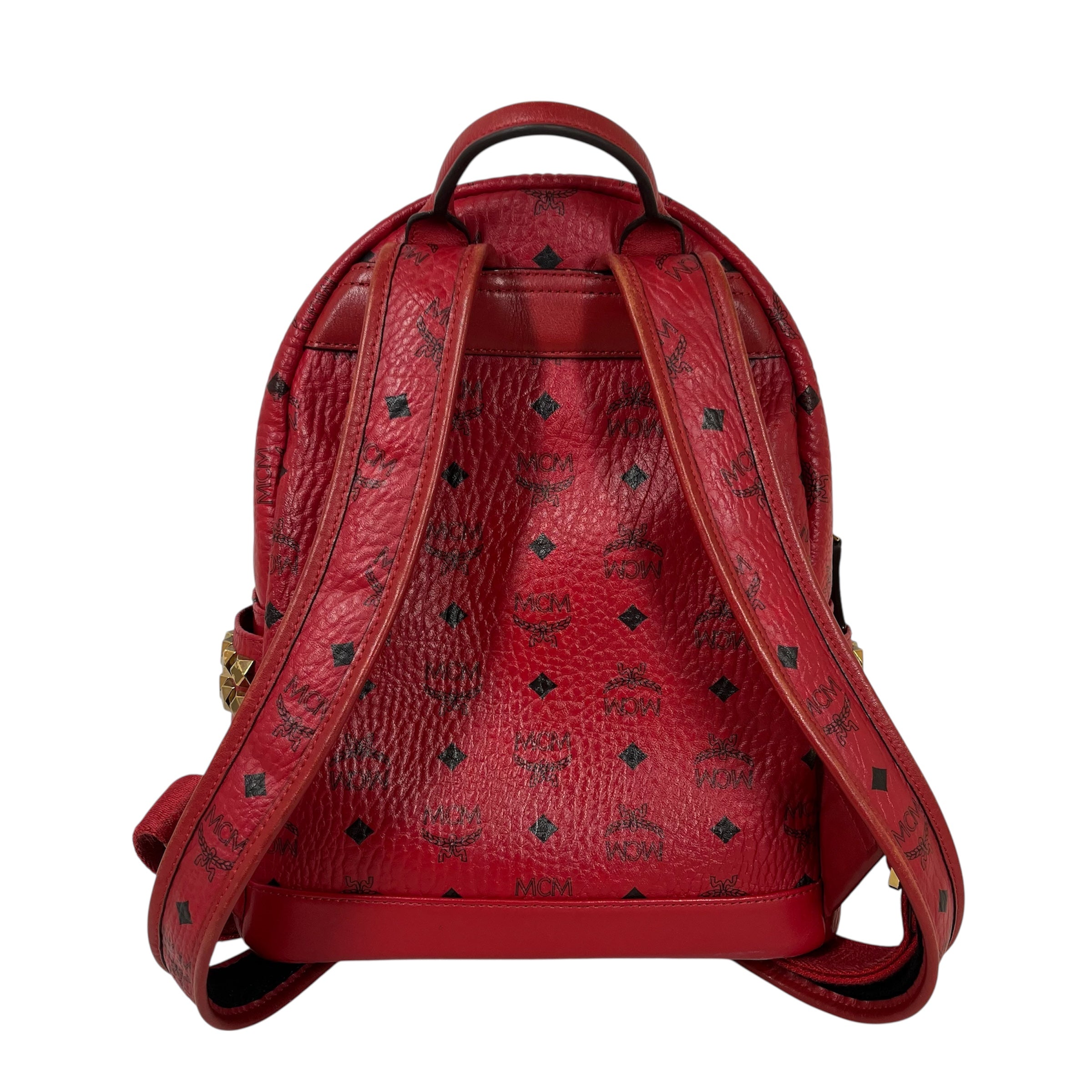MCM/Backpack/Monogram/RED/Leather Studded view 2
