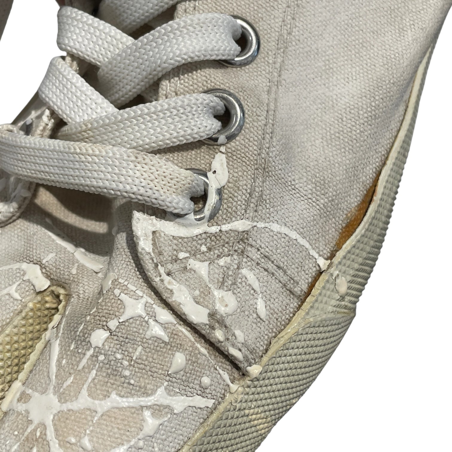 Maison Margiela/Low-Sneakers/EU 41/Cotton/WHT/splatter tabi sneaker view 6