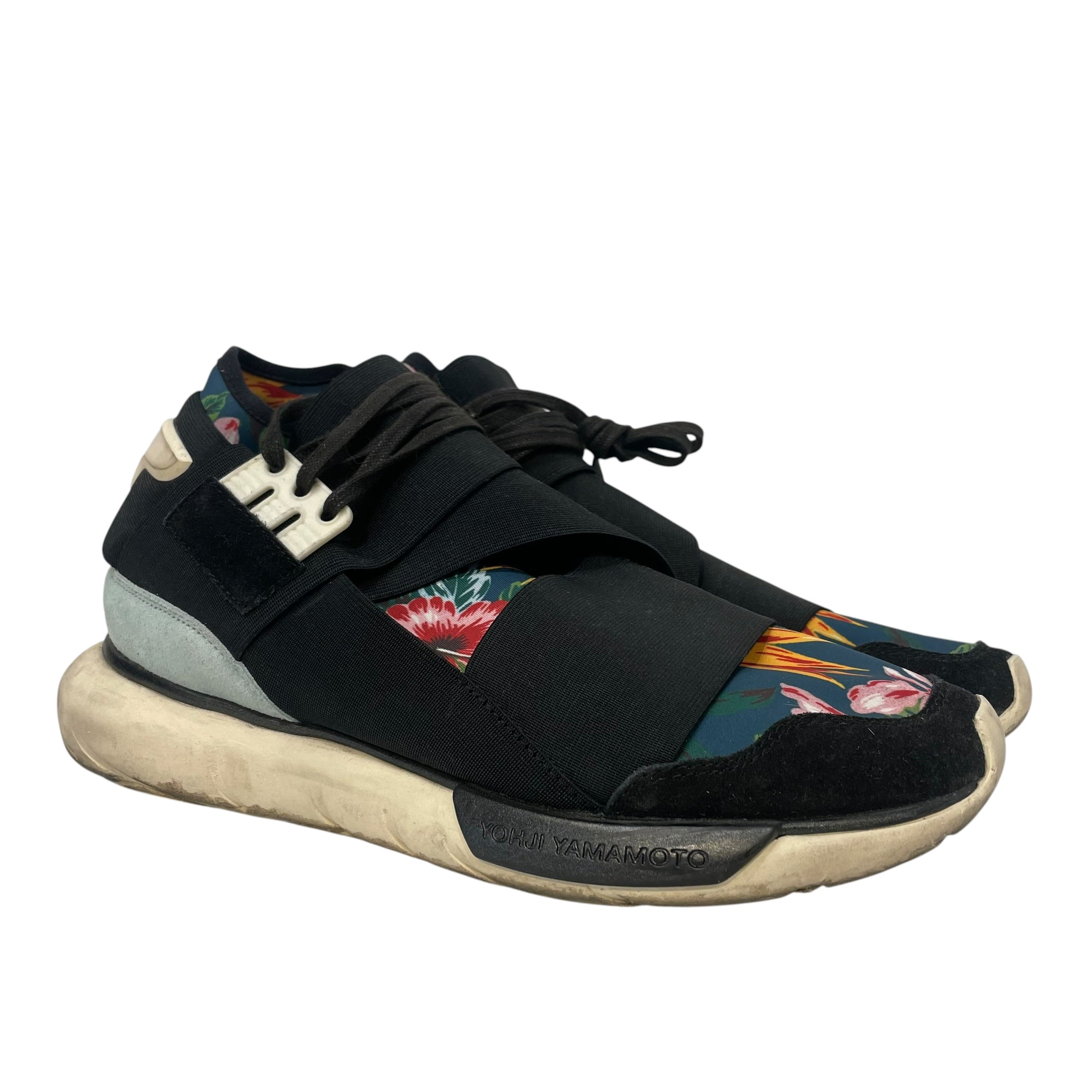Y-3/adidas/Low-Sneakers/US 10/Floral Pattern/Cotton/NVY/qasa high floral view 1