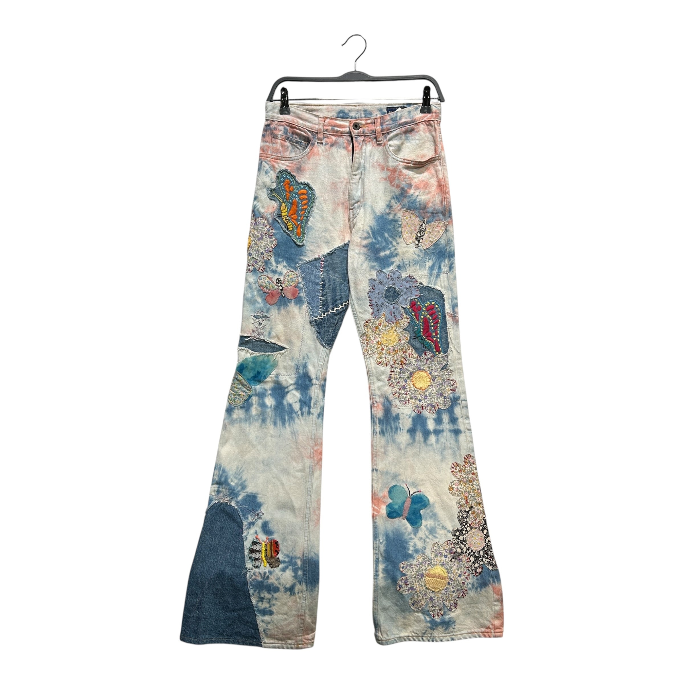 KAPITAL/Bootcut Pants/30/Denim/MLT/All Over Print/tie dye patchwork flares view 1