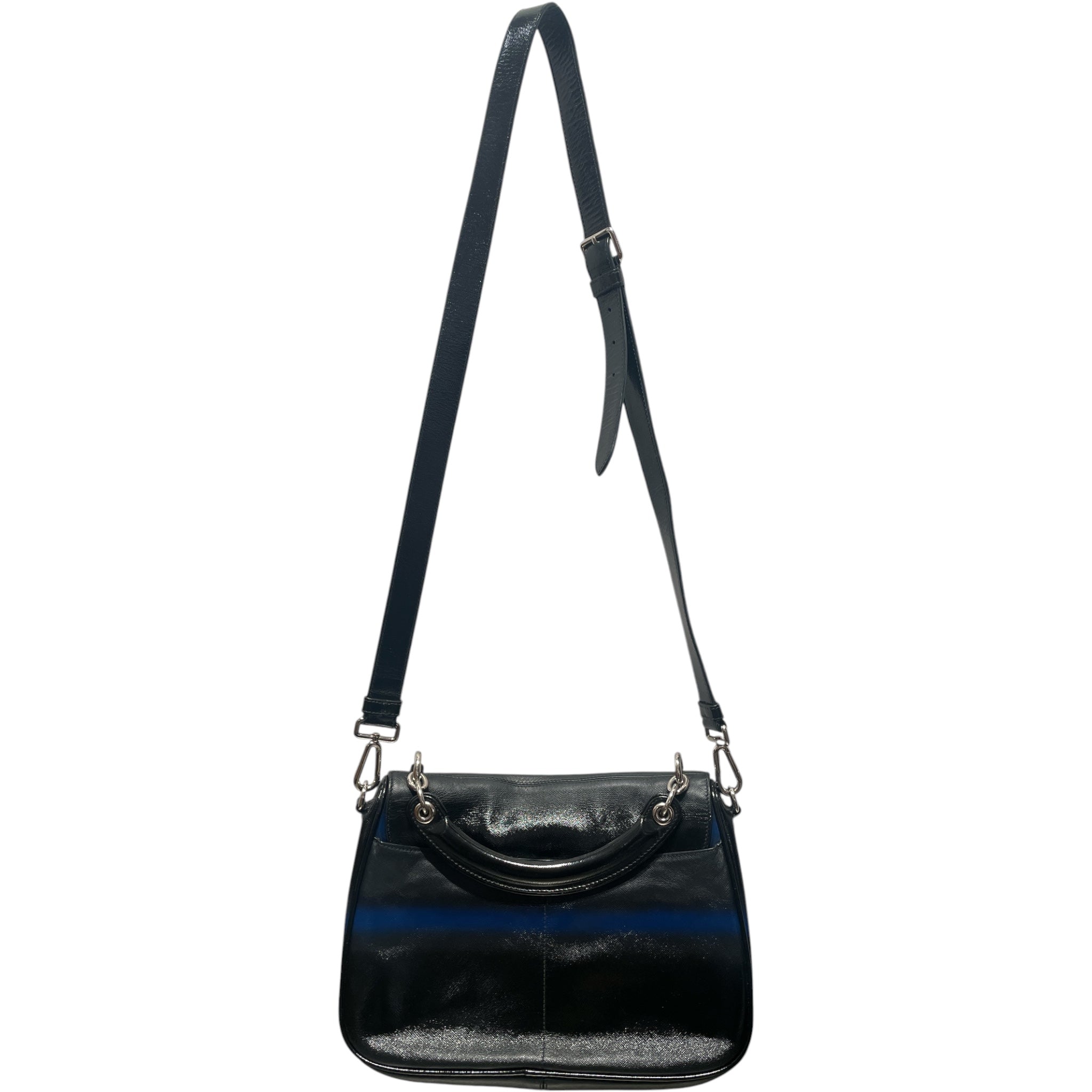 Christian Dior/Cross Body Bag/Leather/BLK/Patent Dune Flap Bag view 2