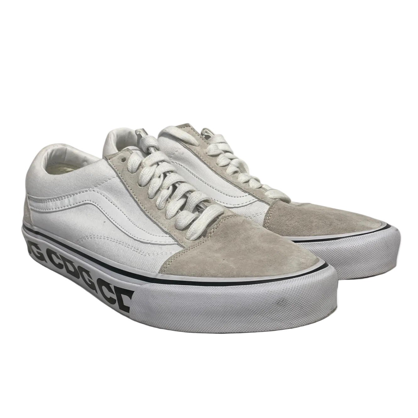 VANS/CDG/Low-Sneakers/US 10/Suede/WHT/Old skool sole logo view 1