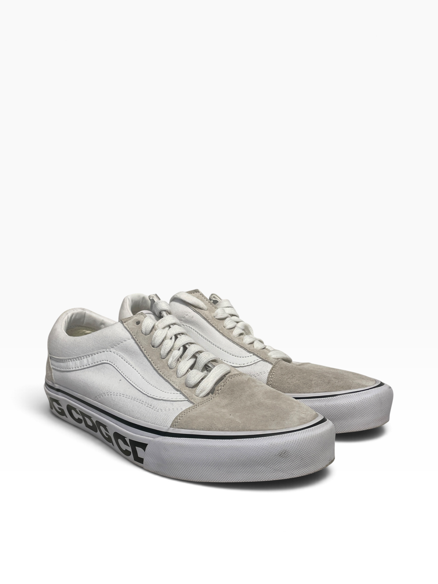 VANS/CDG/Low-Sneakers/US 10/Suede/WHT/Old skool sole logo view 1