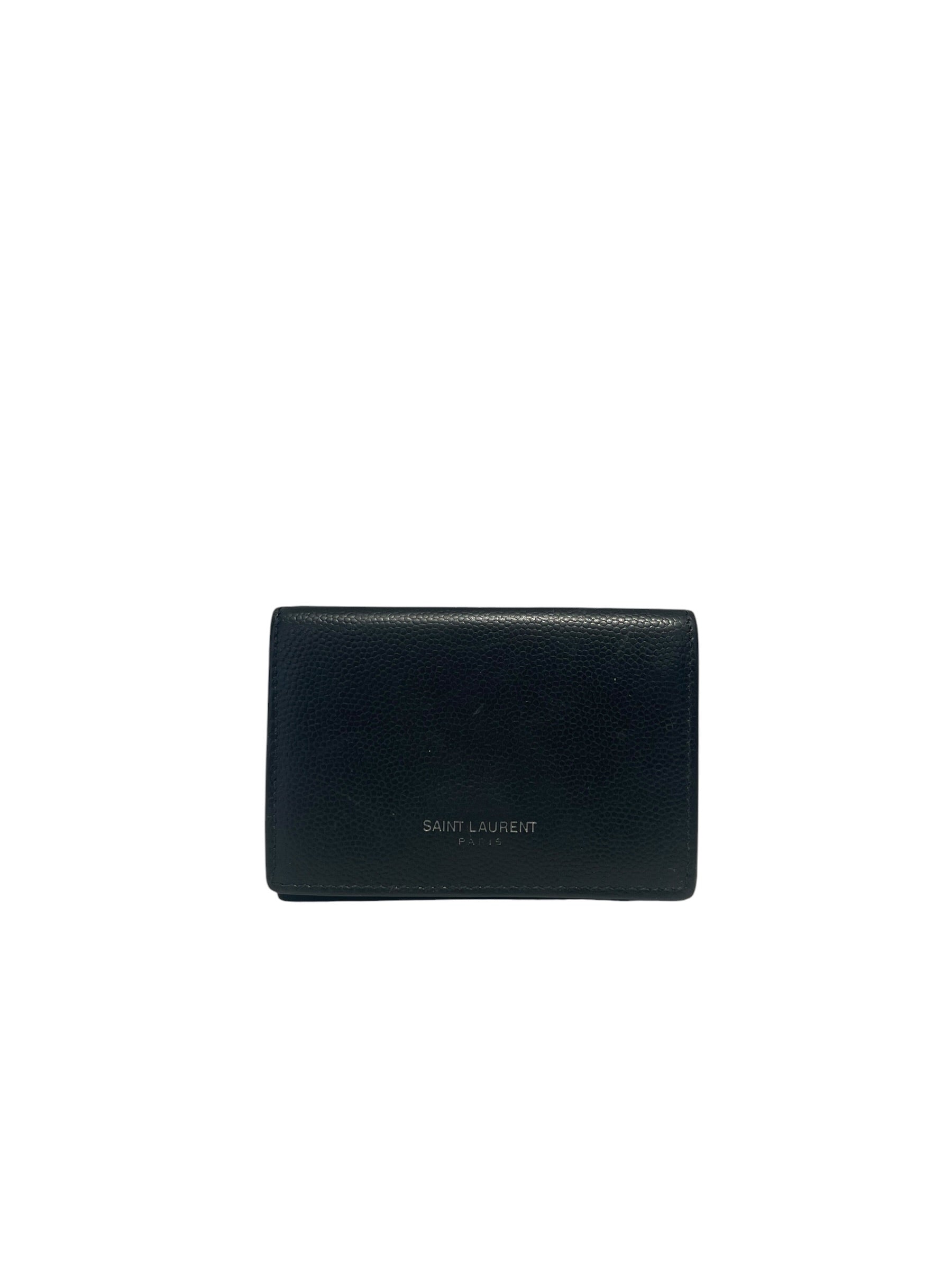 SAINT LAURENT/Trifold Wallet/Leather/BLK/M's/Business Card Holder view 1