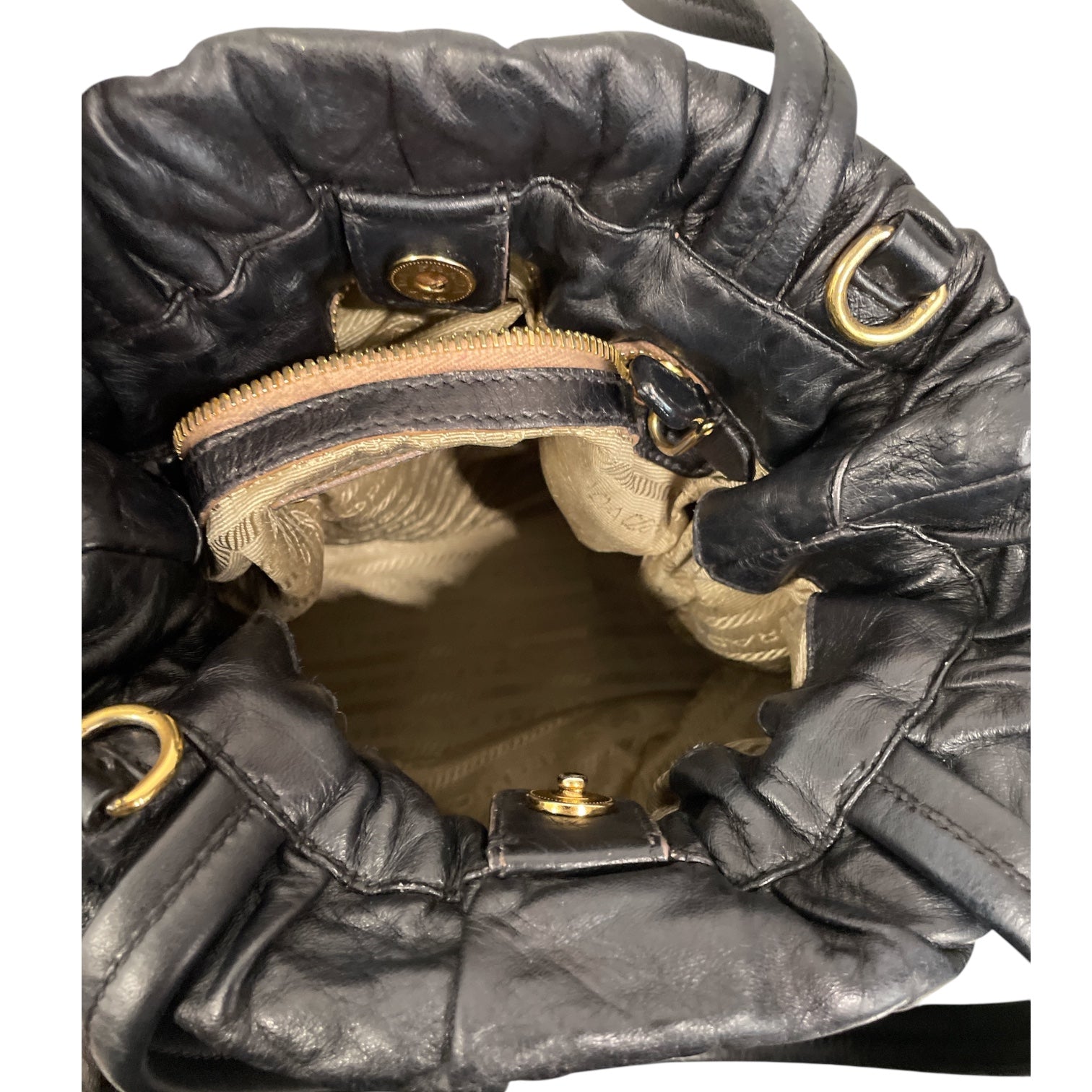 PRADA/Hand Bag/Leather/BLK/BOWS view 4