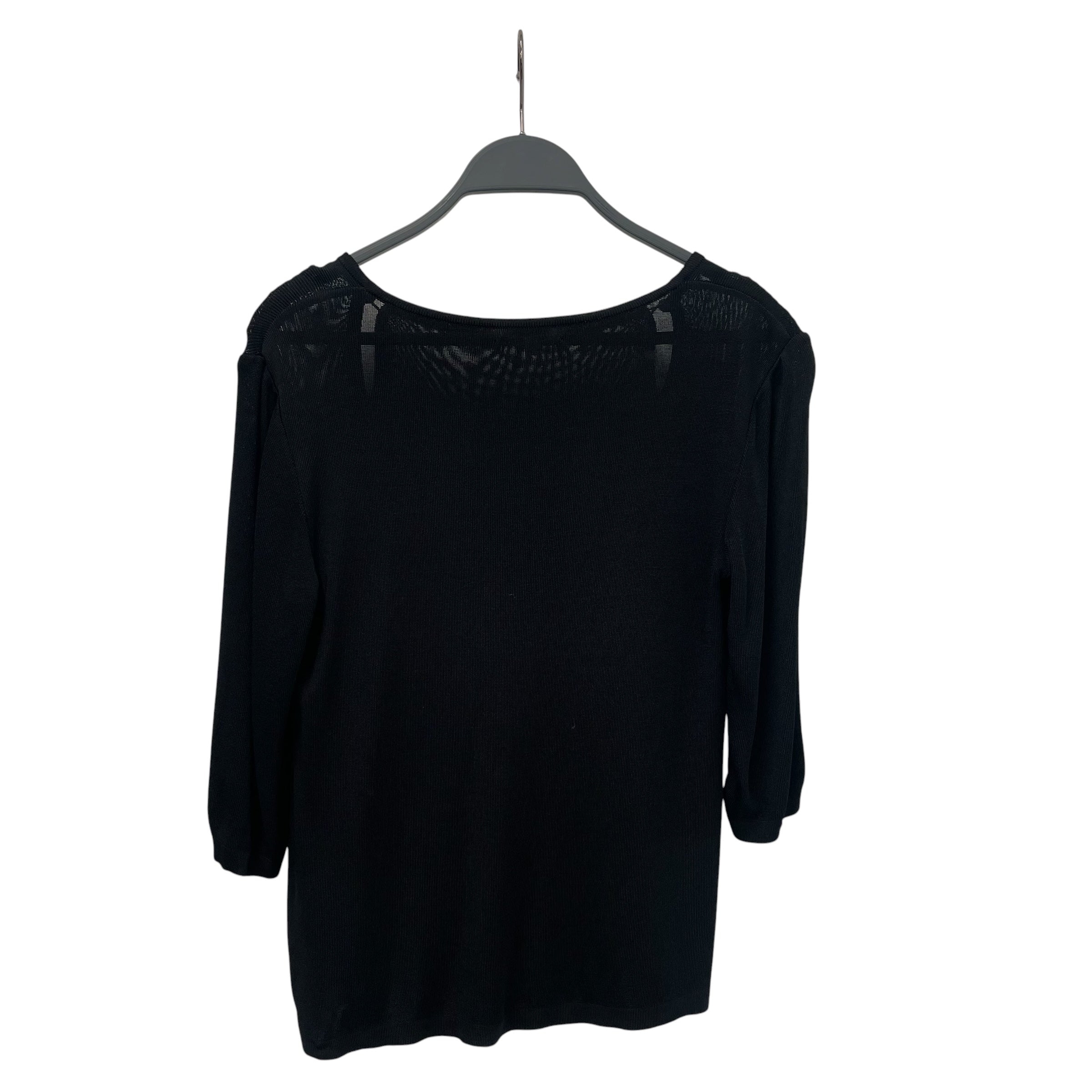 BALENCIAGA/3|4S Blouse/38/Rayon/BLK/boatneck / double button view 2