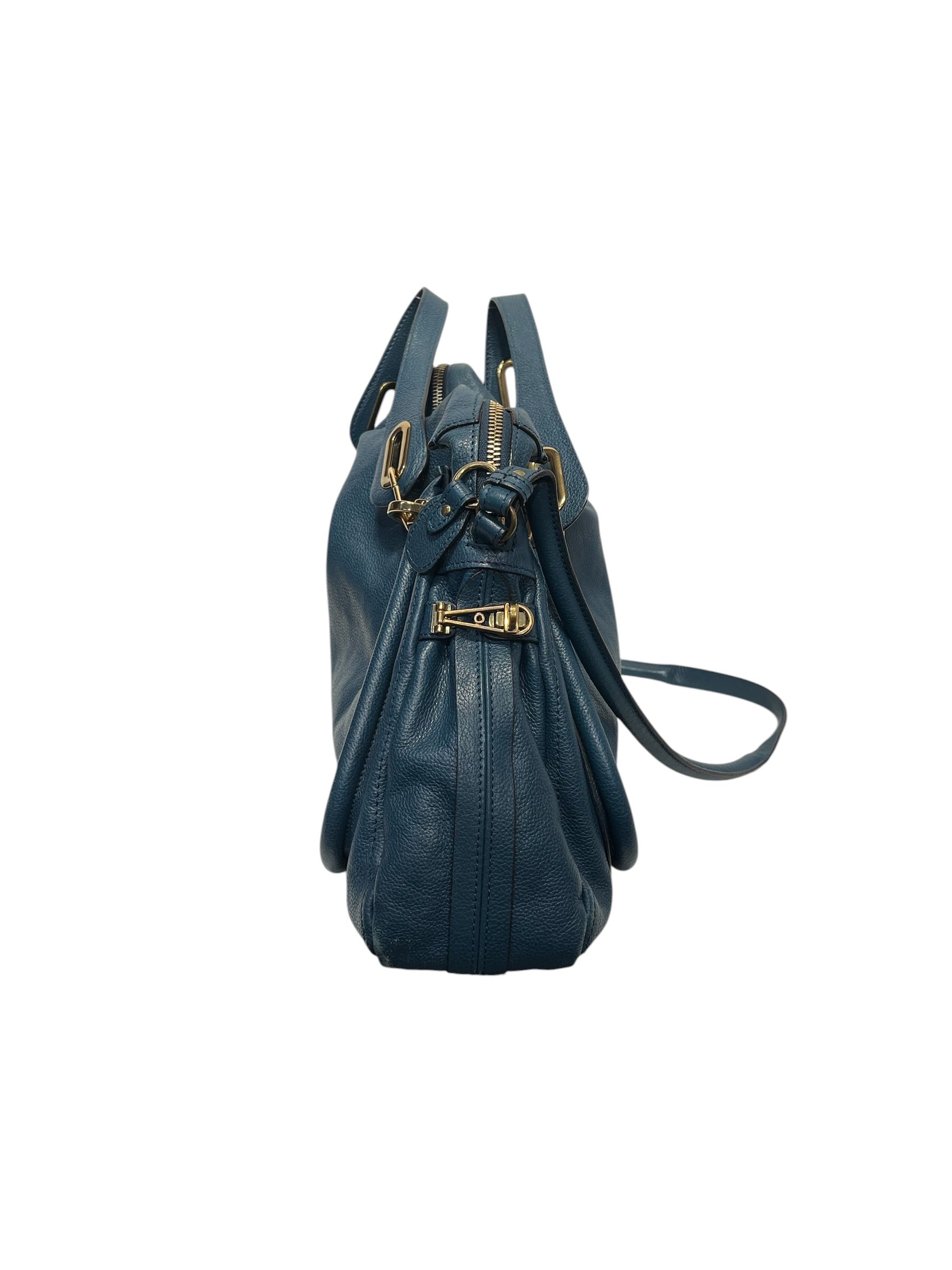 Chloe/Bag/Leather/BLU/Chloe blue paraty bag view 2