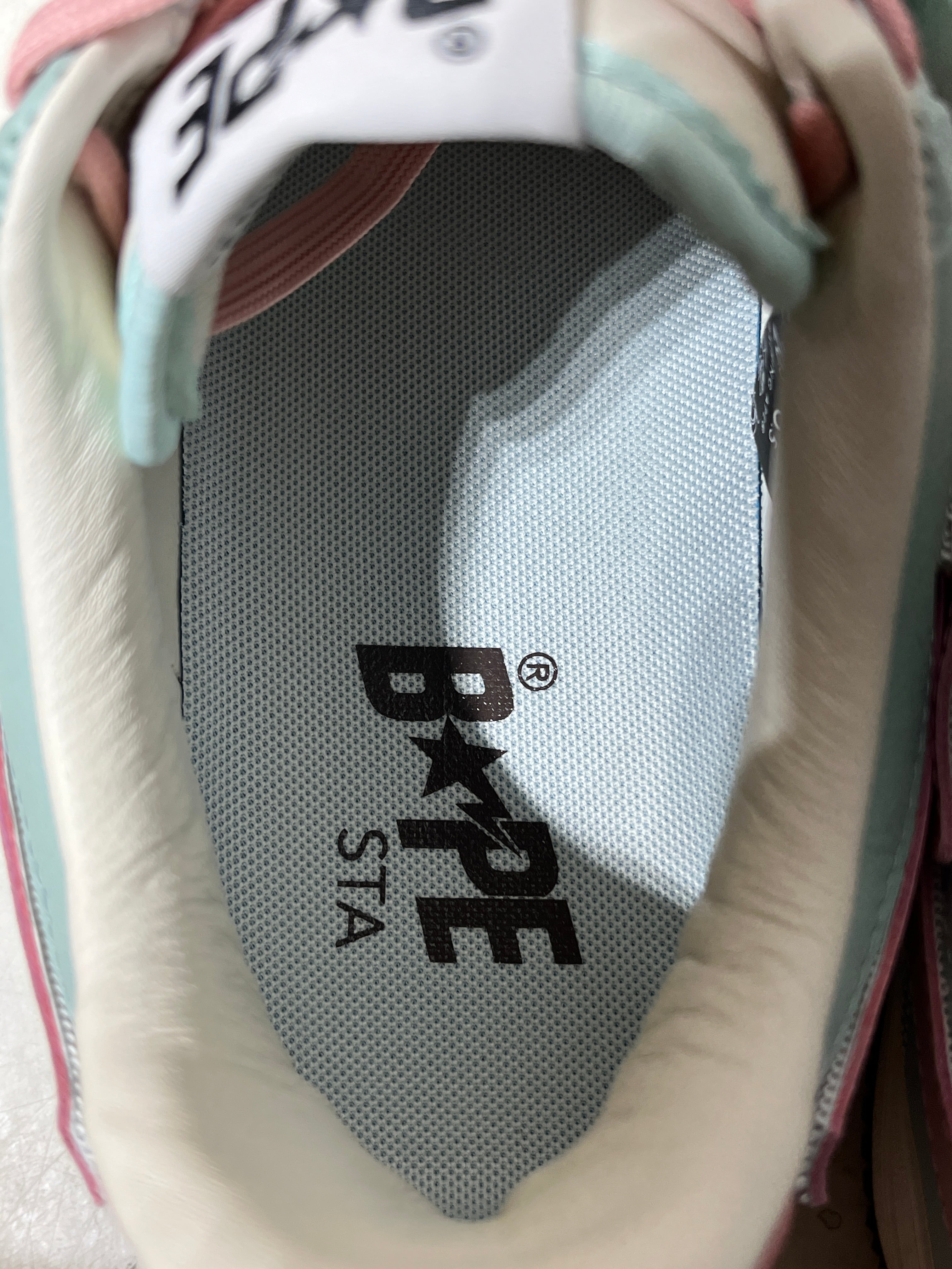A BATHING APE/Low-Sneakers/US 8.5/Cotton/BLU/U-Tip/blue/pink bapesta view 3