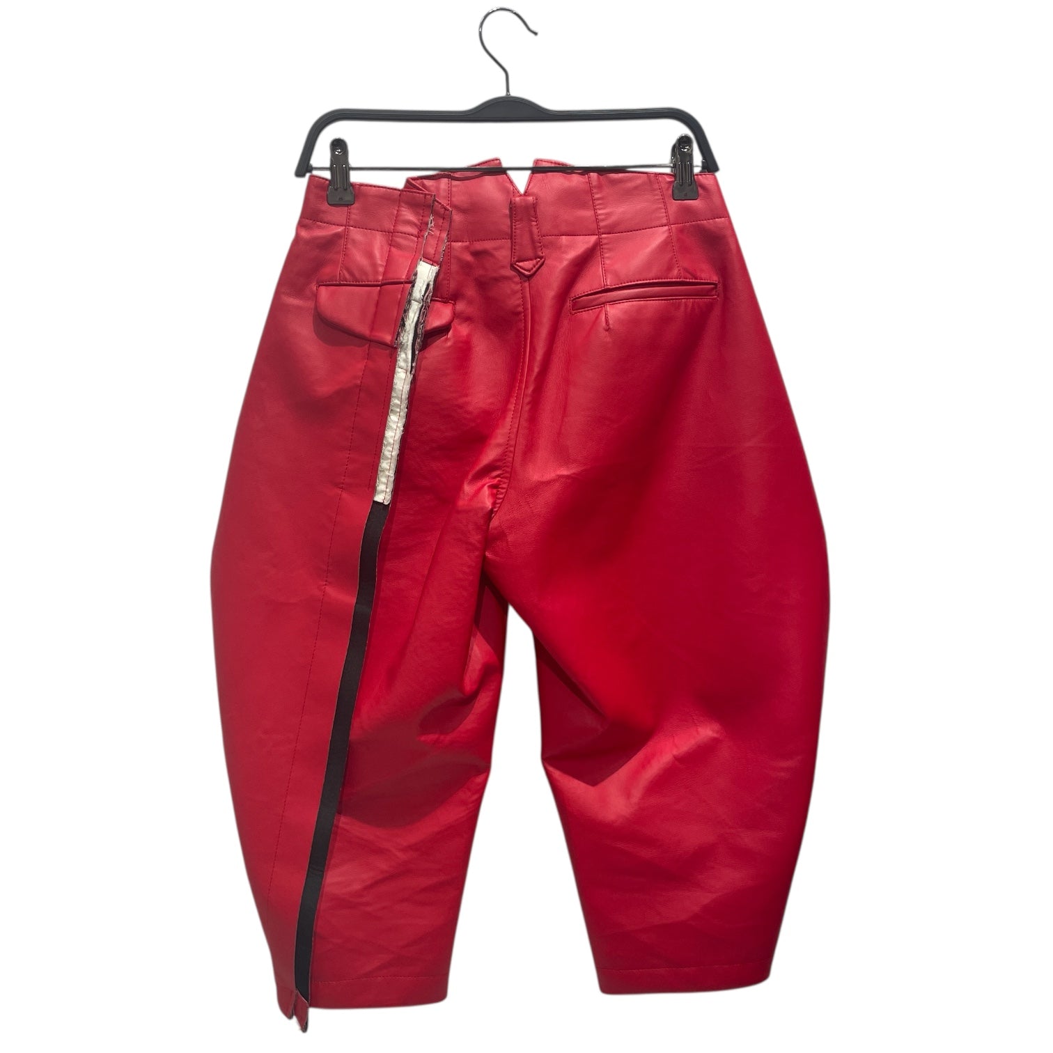 COMME des GARCONS/Cropped Pants/XS/Faux Leather/RED/ROSE&BLOOD BALLOON PANT view 2