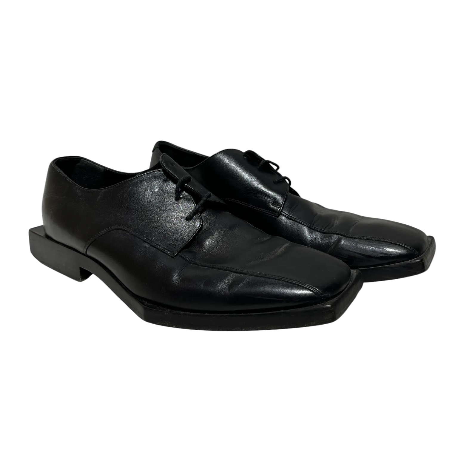 BALENCIAGA/Dress Shoes/US 7/Leather/BLK/Square Heel Loafers view 1