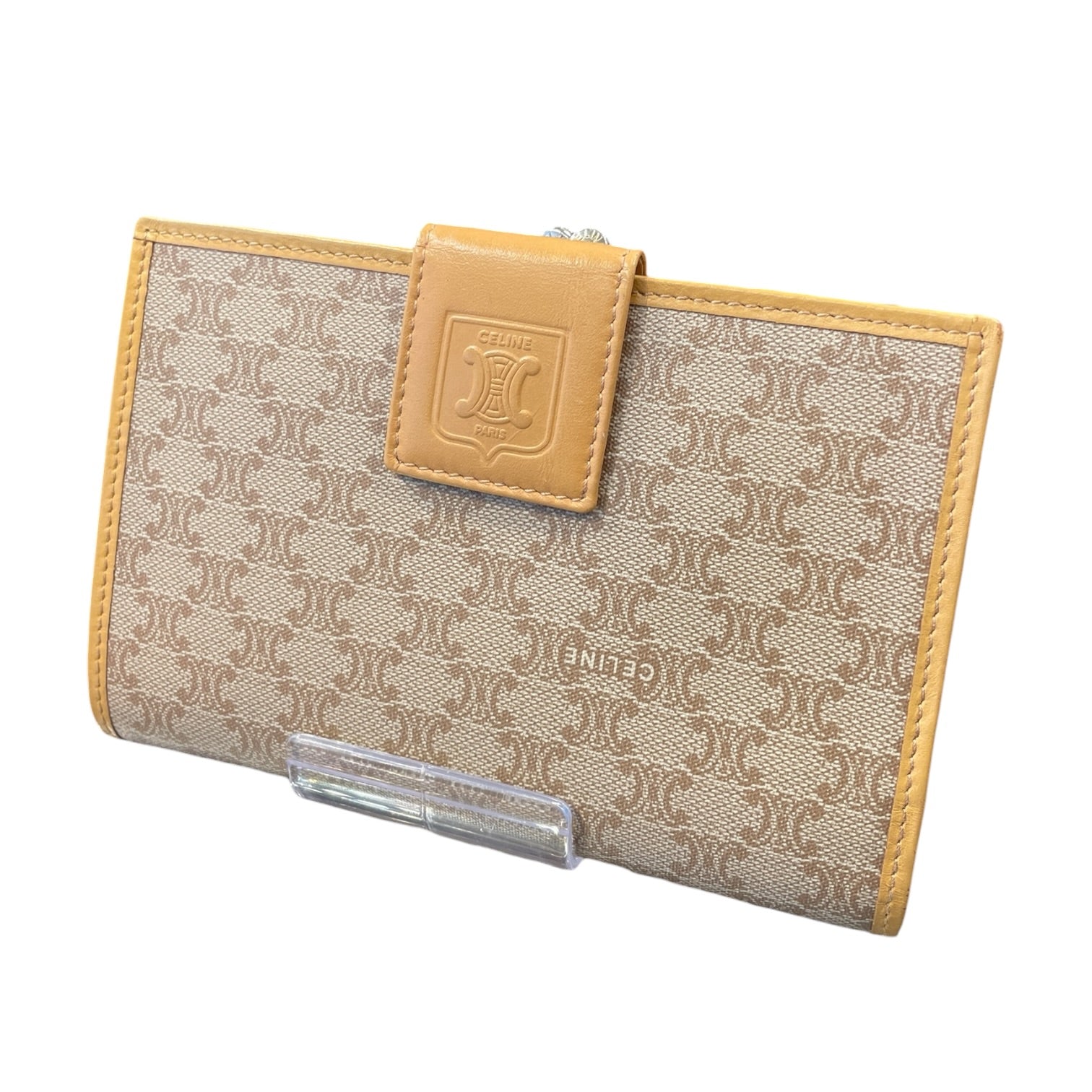 CELINE/Trifold Wallet/Monogram/BEG/macadam bifold w coin pouch view 1