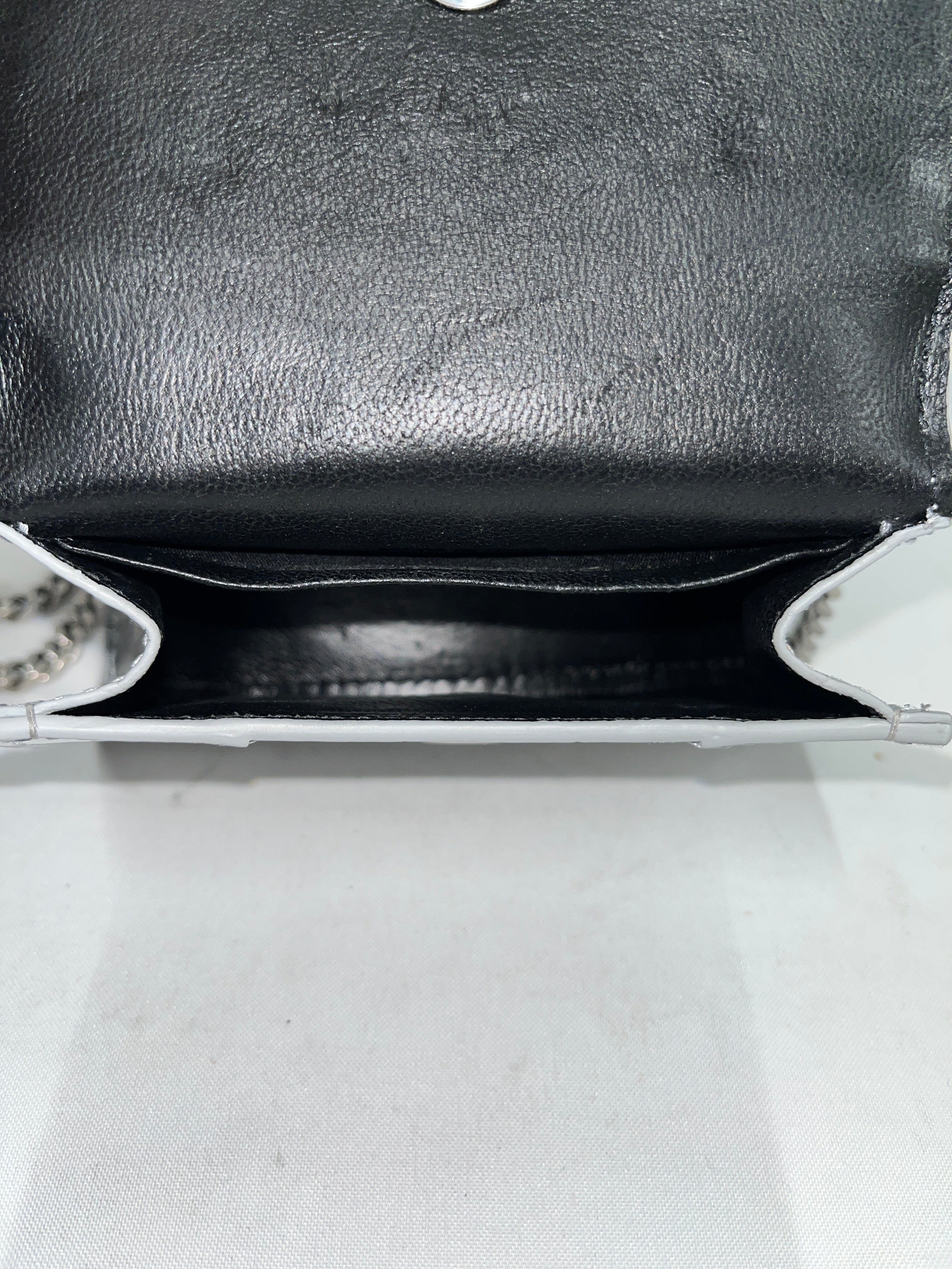 BALENCIAGA/Cross Body Bag/Leather/SLV/PATENT HOURGLASS MINI view 6