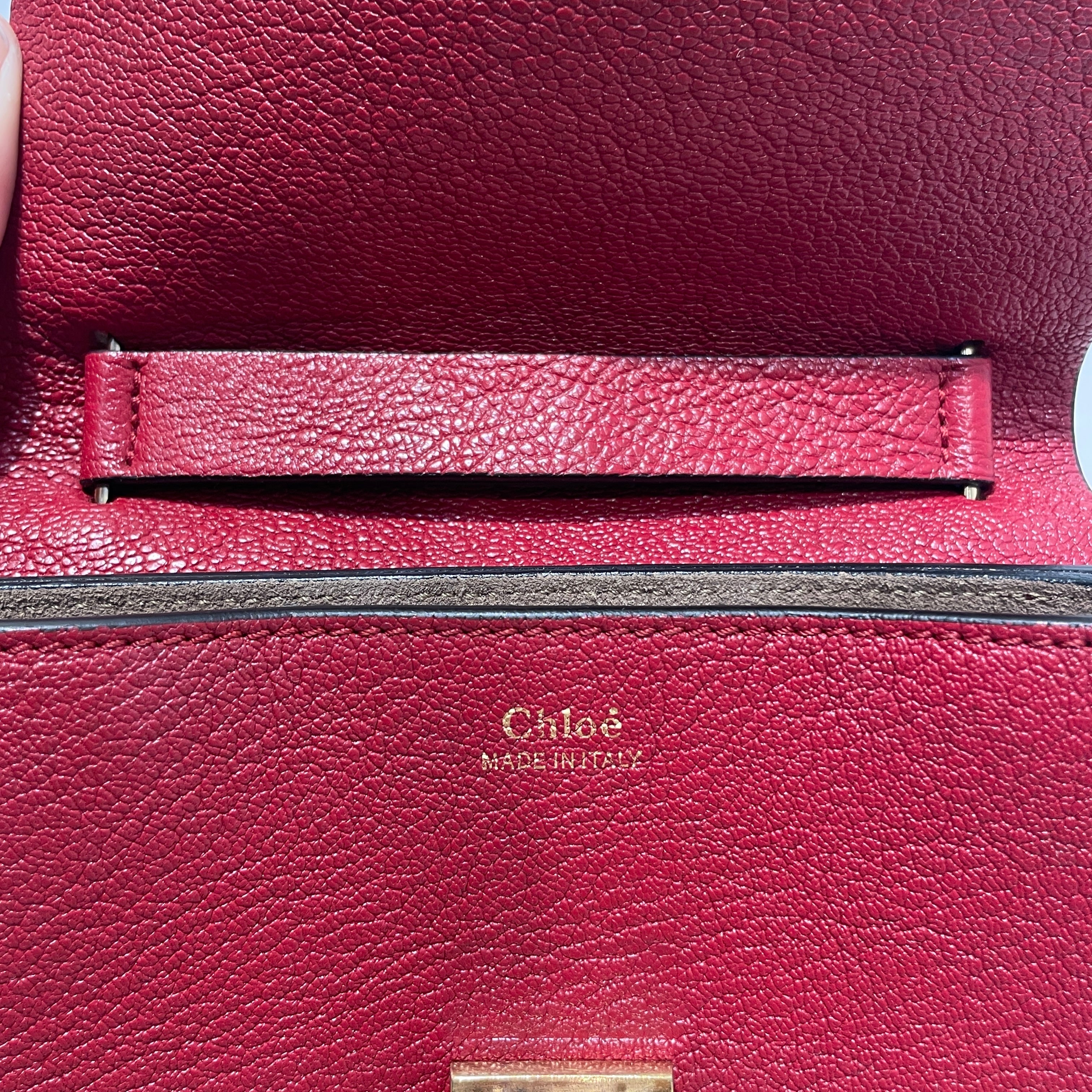 Chloe/Cross Body Bag/Leather/RED/Drew Crossbody Bag view 6