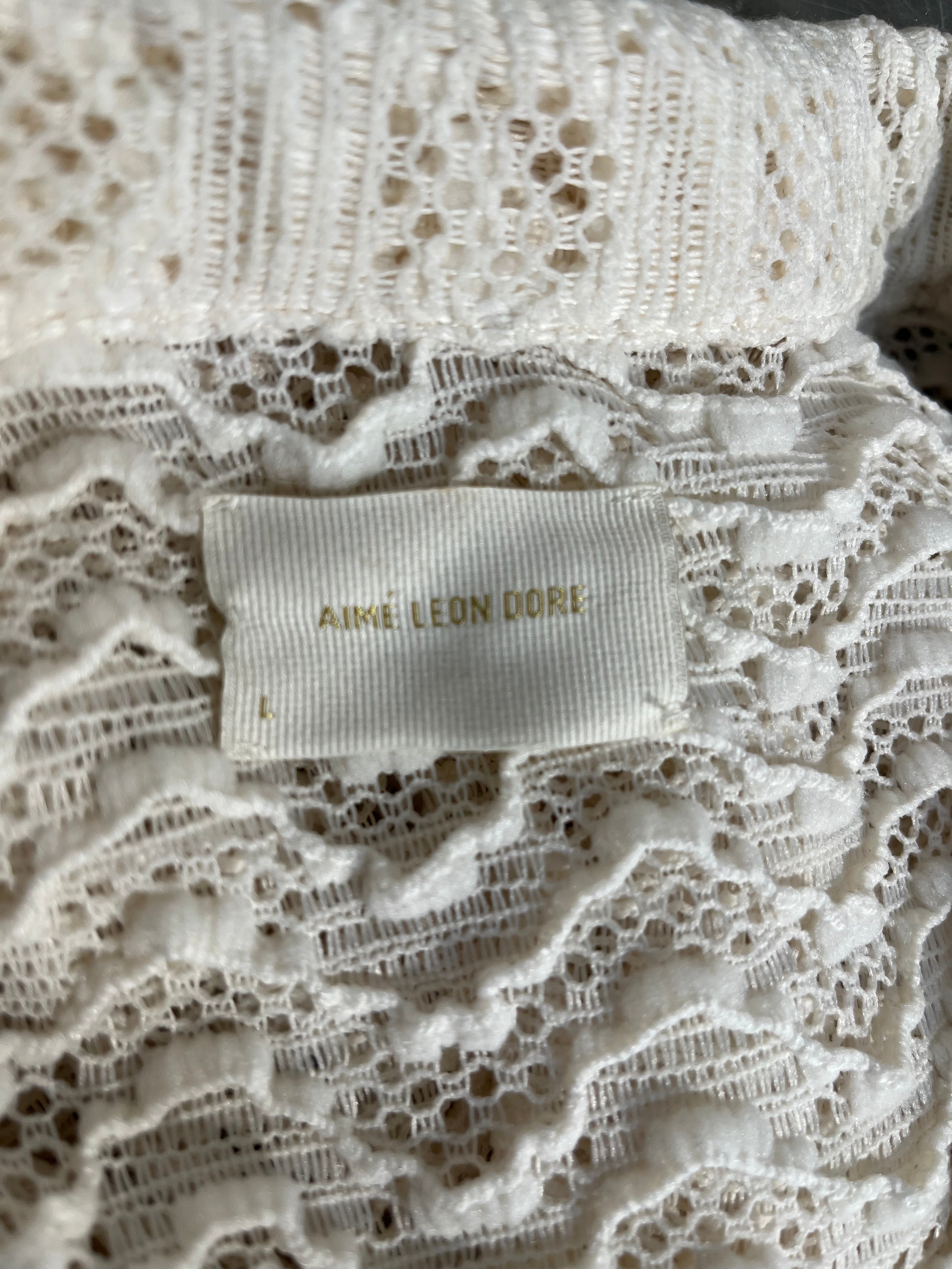 AIME LEON DORE/LS Shirt/L/Polyester/CRM/L/S RICO CROCHETED SHIRT view 3