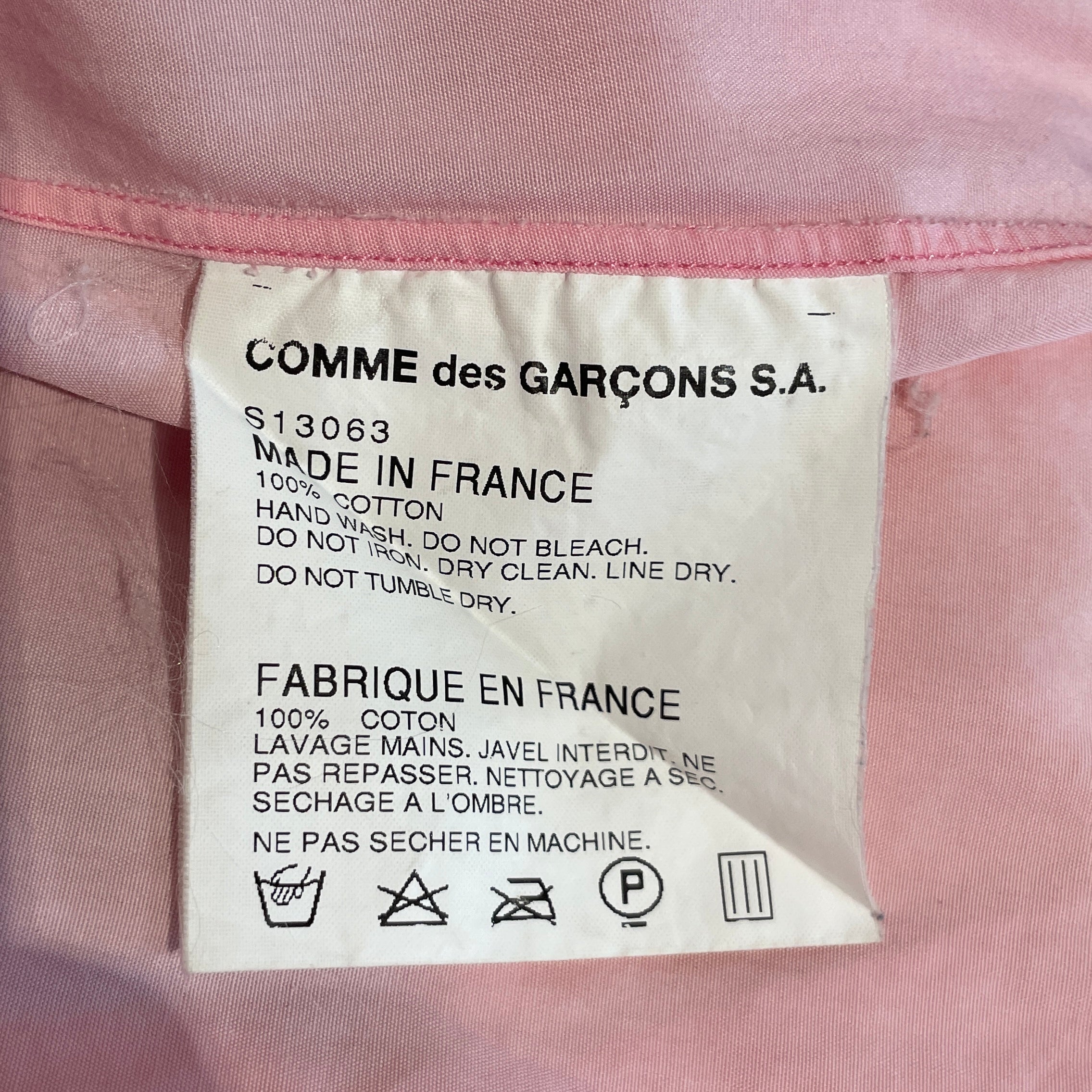 COMME des GARCONS/LS Shirt/M/Cotton/PNK/patchwork colors view 4
