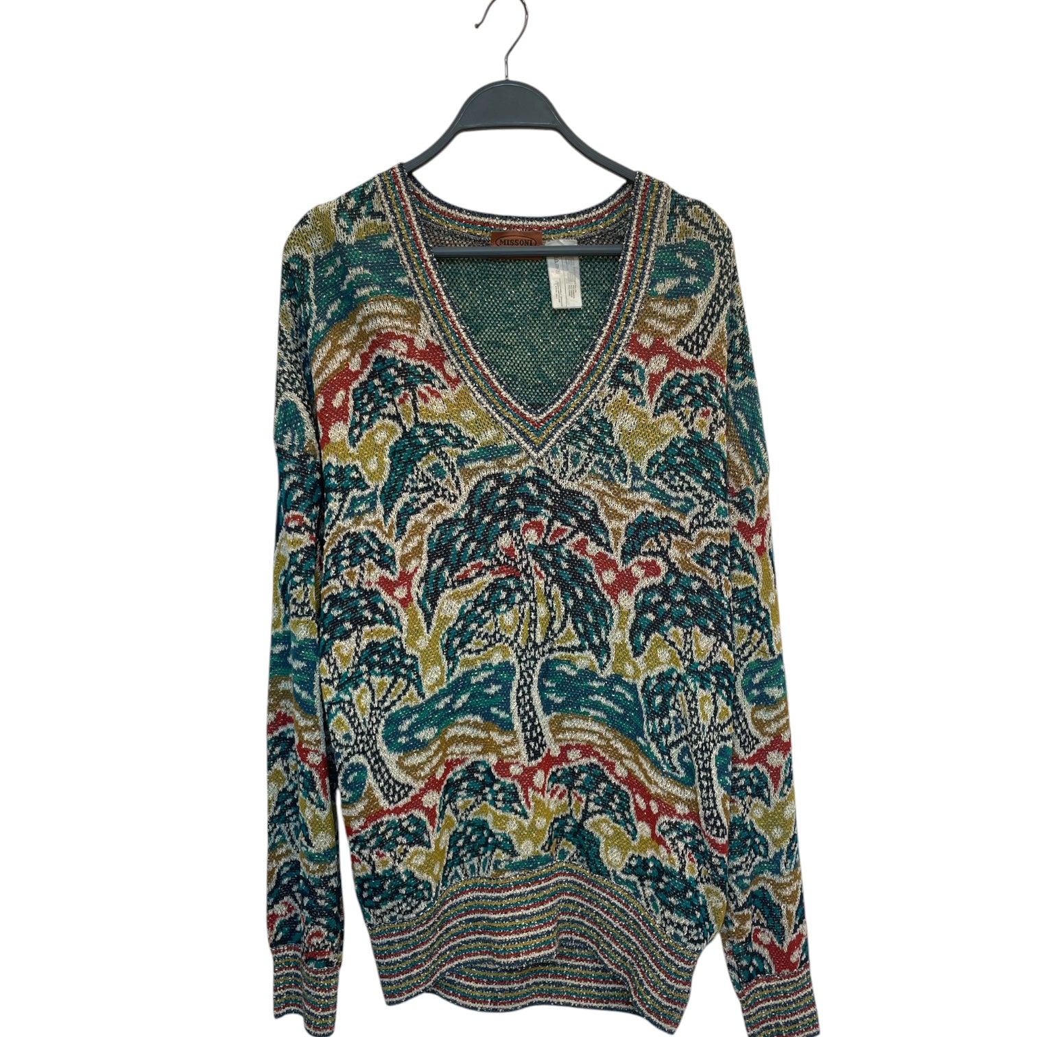 MISSONI/Sweater/48/All Over Print/Cotton/BLU/TREES YEL ORN GRN CRWNCK view 1