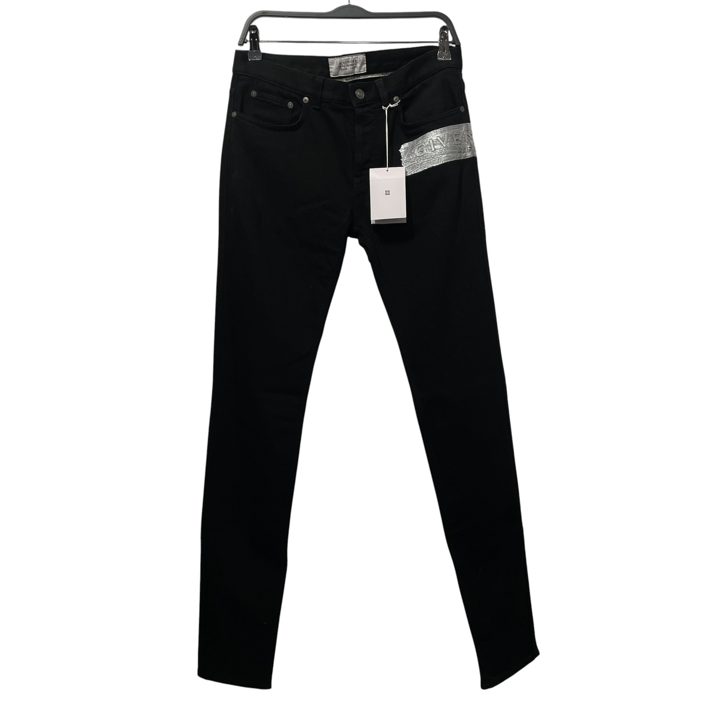 GIVENCHY/Skinny Pants/30/Denim/BLK/logo brush stroke view 1