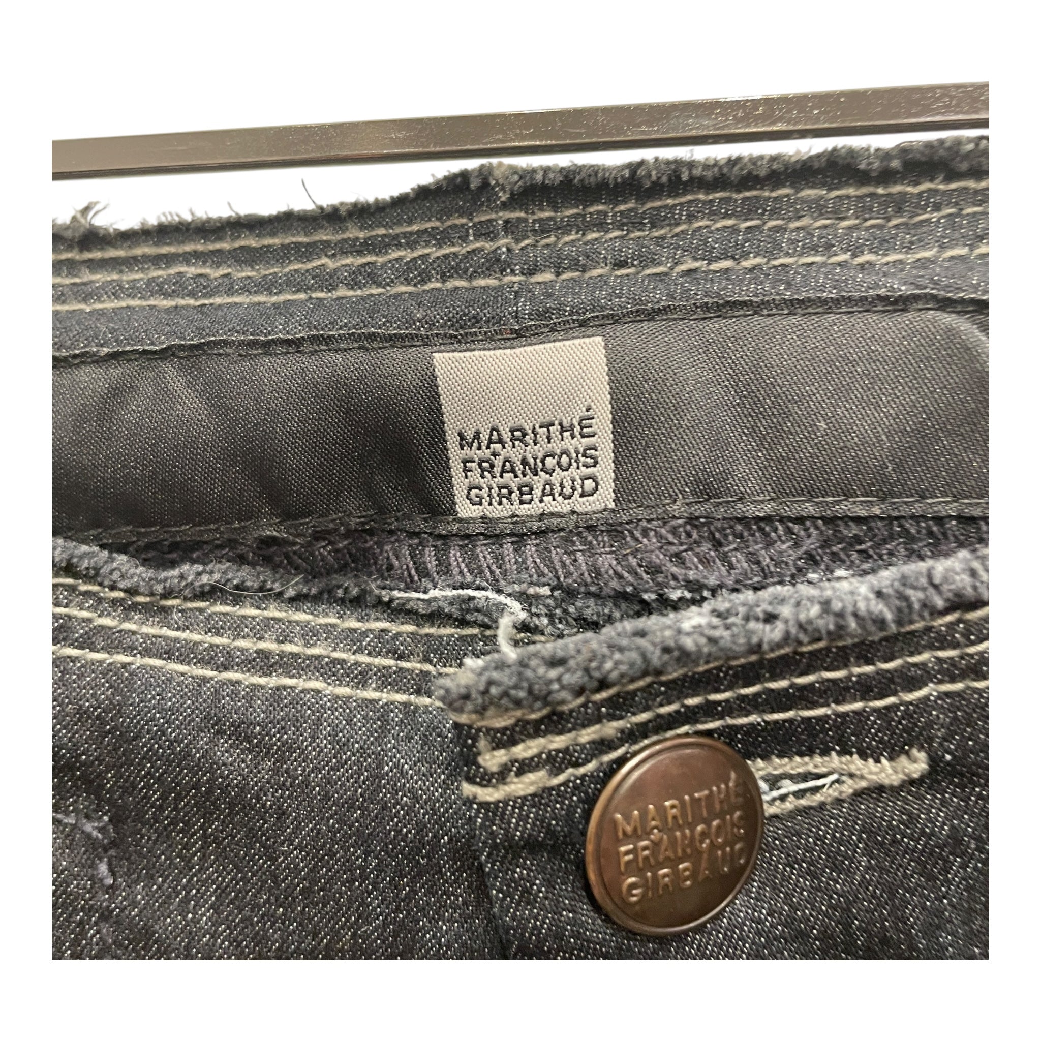 MARITHE FRANCOIS GIRBAUD/Bootcut Pants/28/Cotton/NVY/ view 3