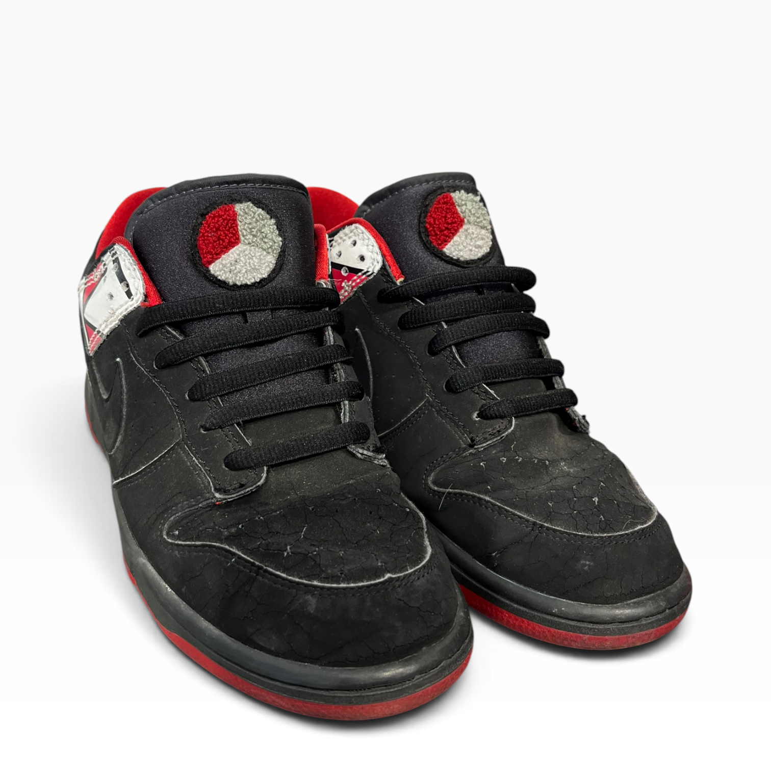 NIKE/Low-Sneakers/US 8.5/Leather/BLK/DUNK LOW JORDAN PACK