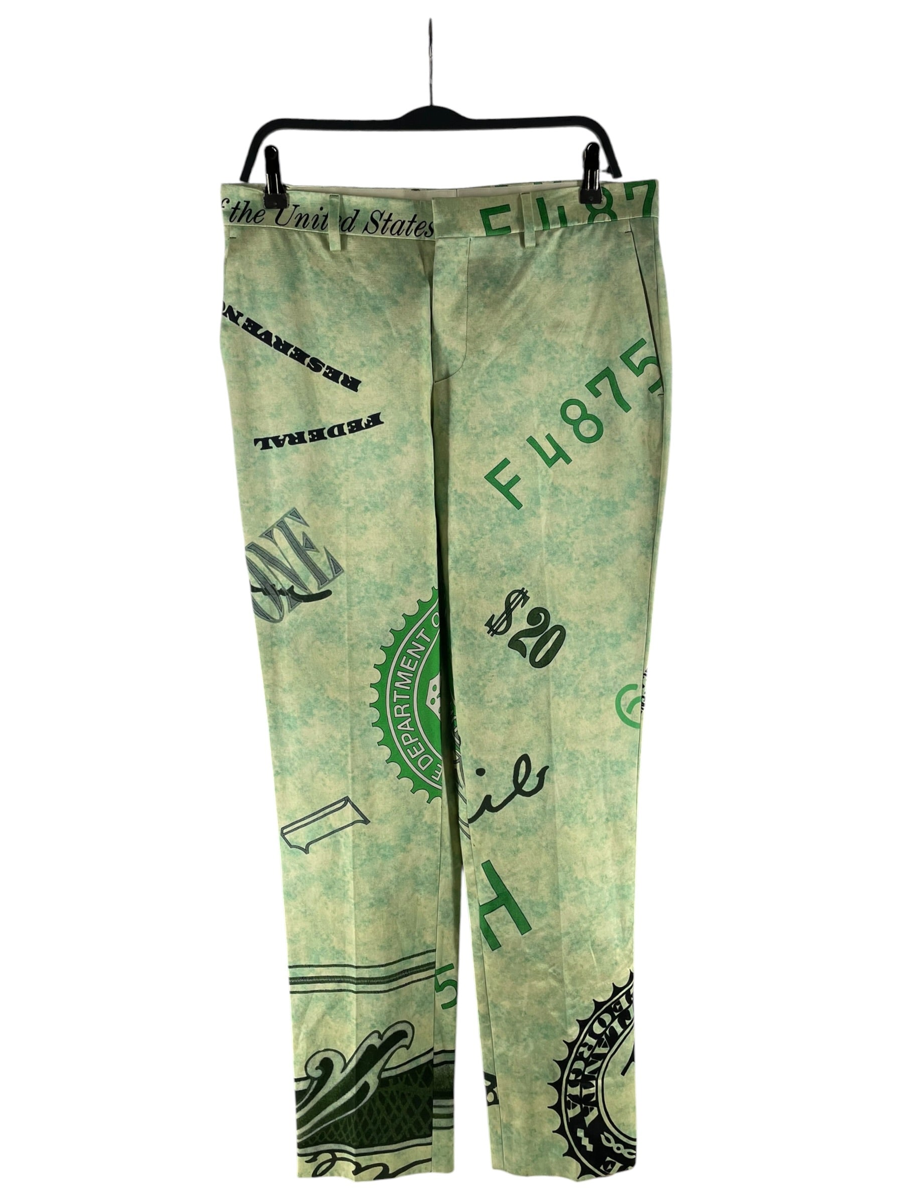 MOSCHINO/Pants/48/Rayon/GRN/All Over Print/232ZRA25047050 MONEY PRINT view 1