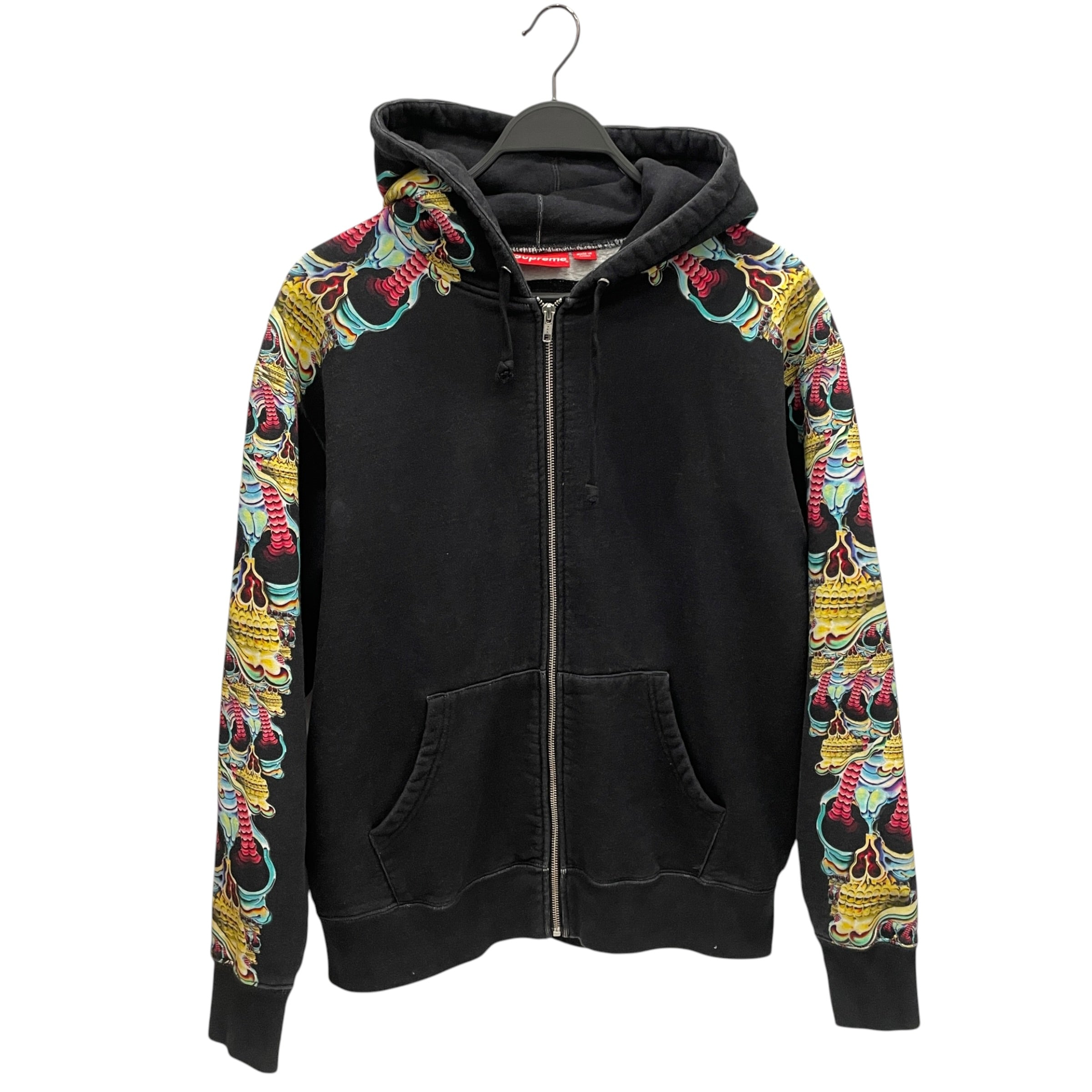 Supreme/Zip Up Hoodie/M/Border/Cotton/BLK/MULTI COLOR SKULLS view 1