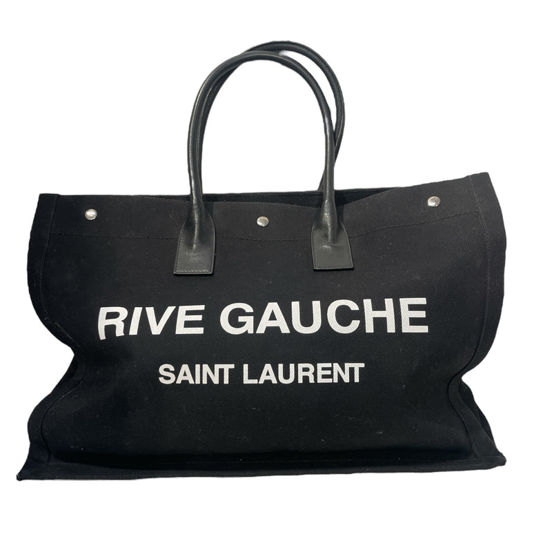 SAINT LAURENT/Tote Bag/Cotton/BLK/Rive Gauche Tote GNR4992
