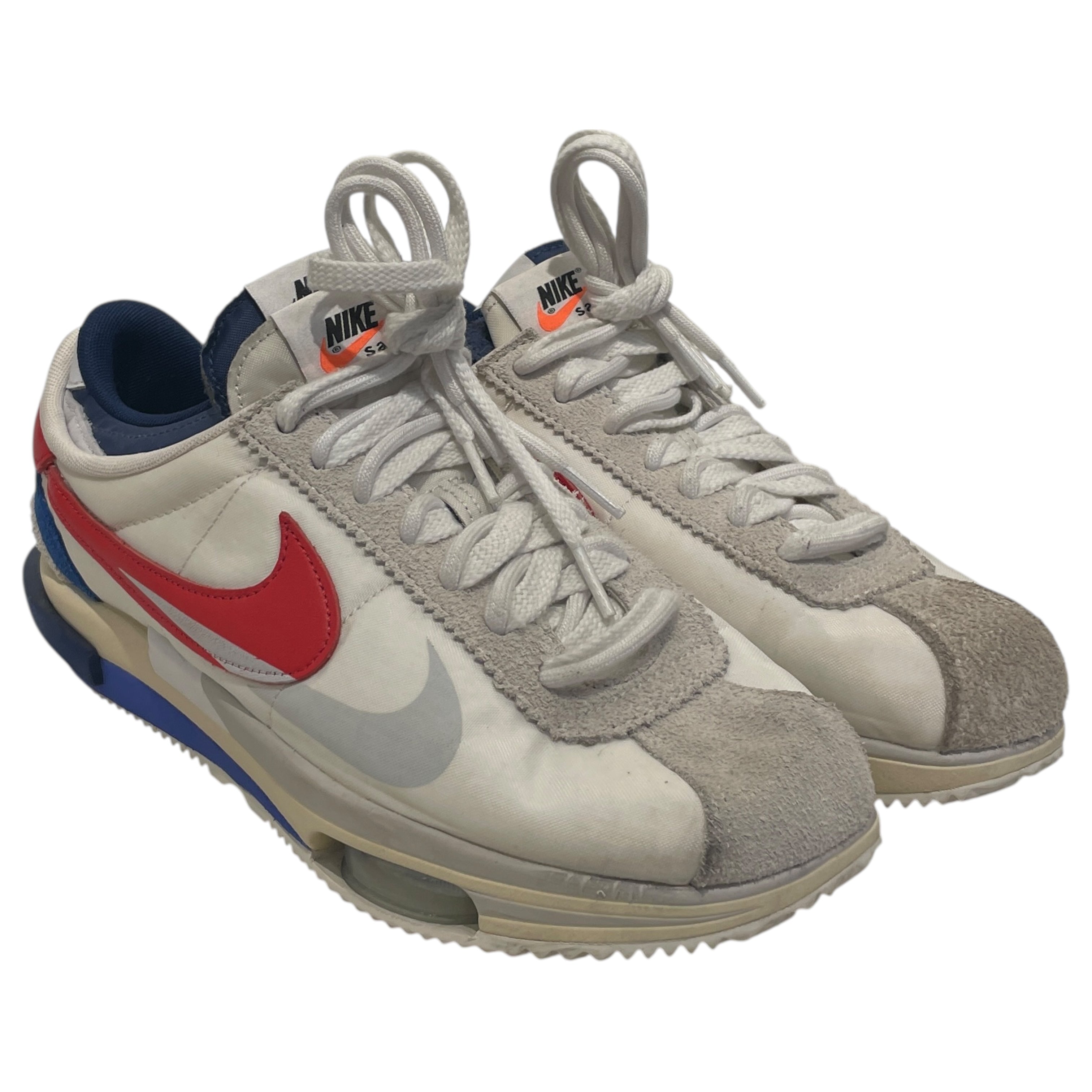 NIKE/Sacai/ZOOM CORTEZ SP/Low-Sneakers/US 9.5/Polyester/WHT/DQ0581-100 view 1
