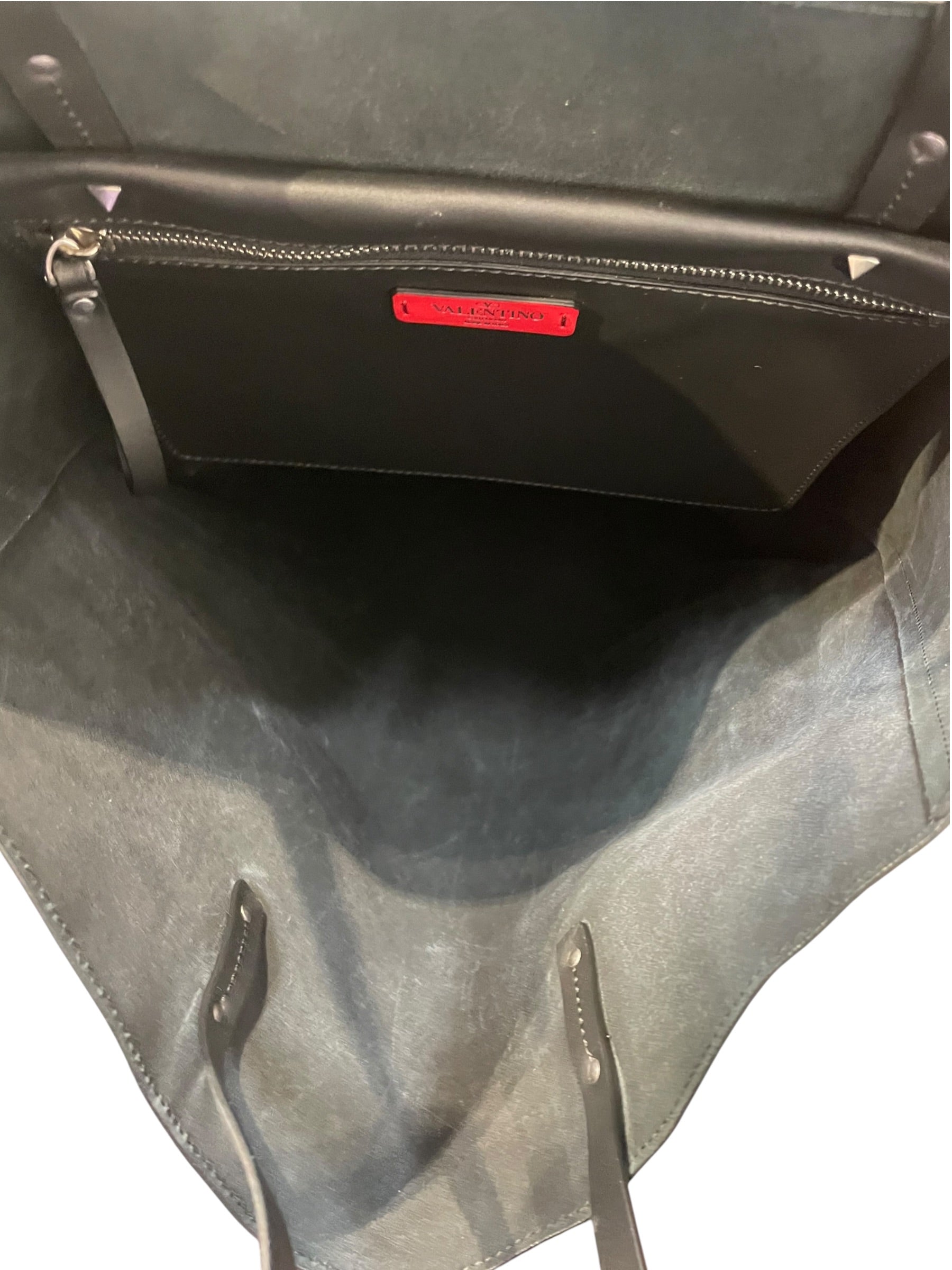 VALENTINO/Tote Bag/Graphic/Leather/BLK/rockstud tote view 4