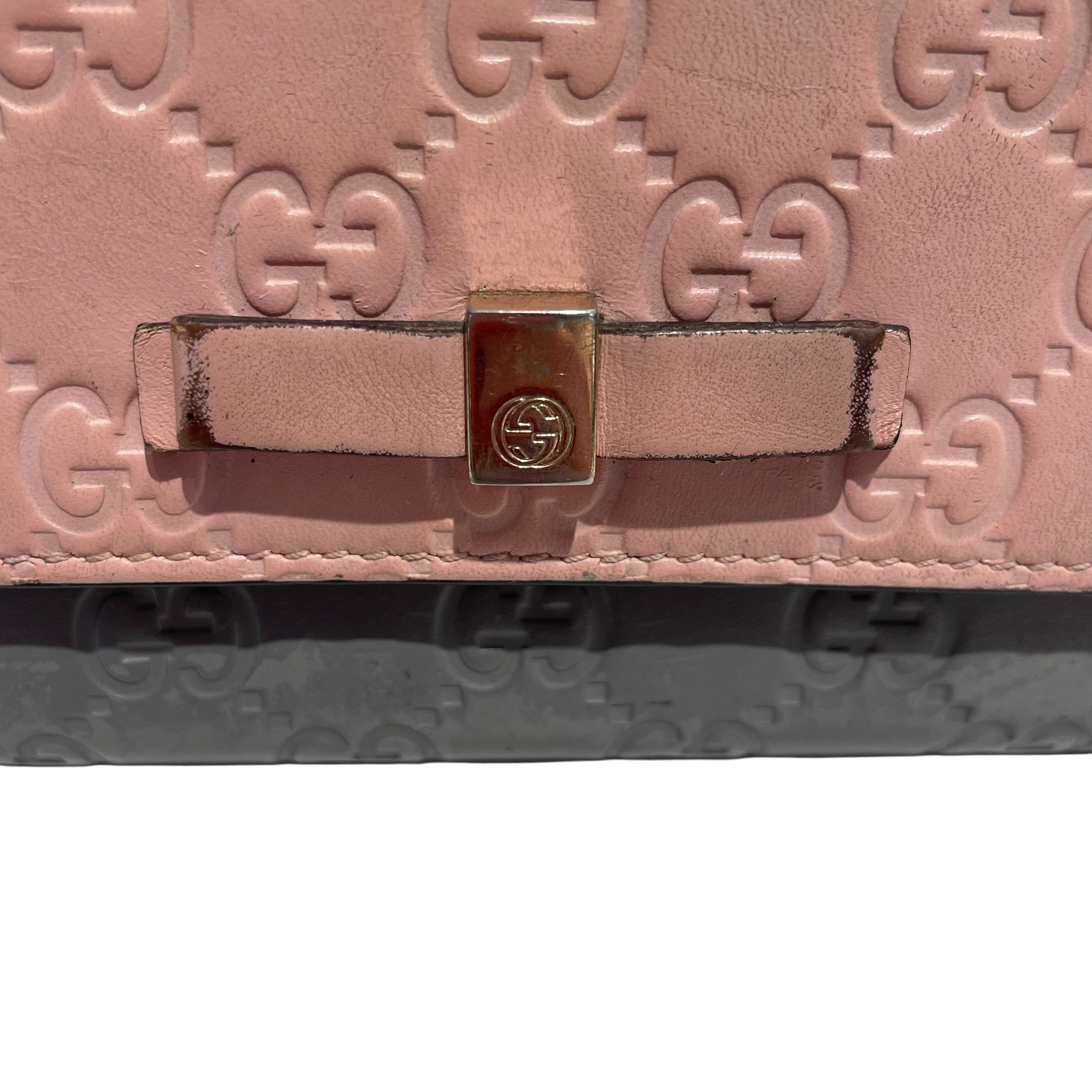 GUCCI/Long Wallet/Leather/PNK/L's/PNK & GRY Guccissima view 2