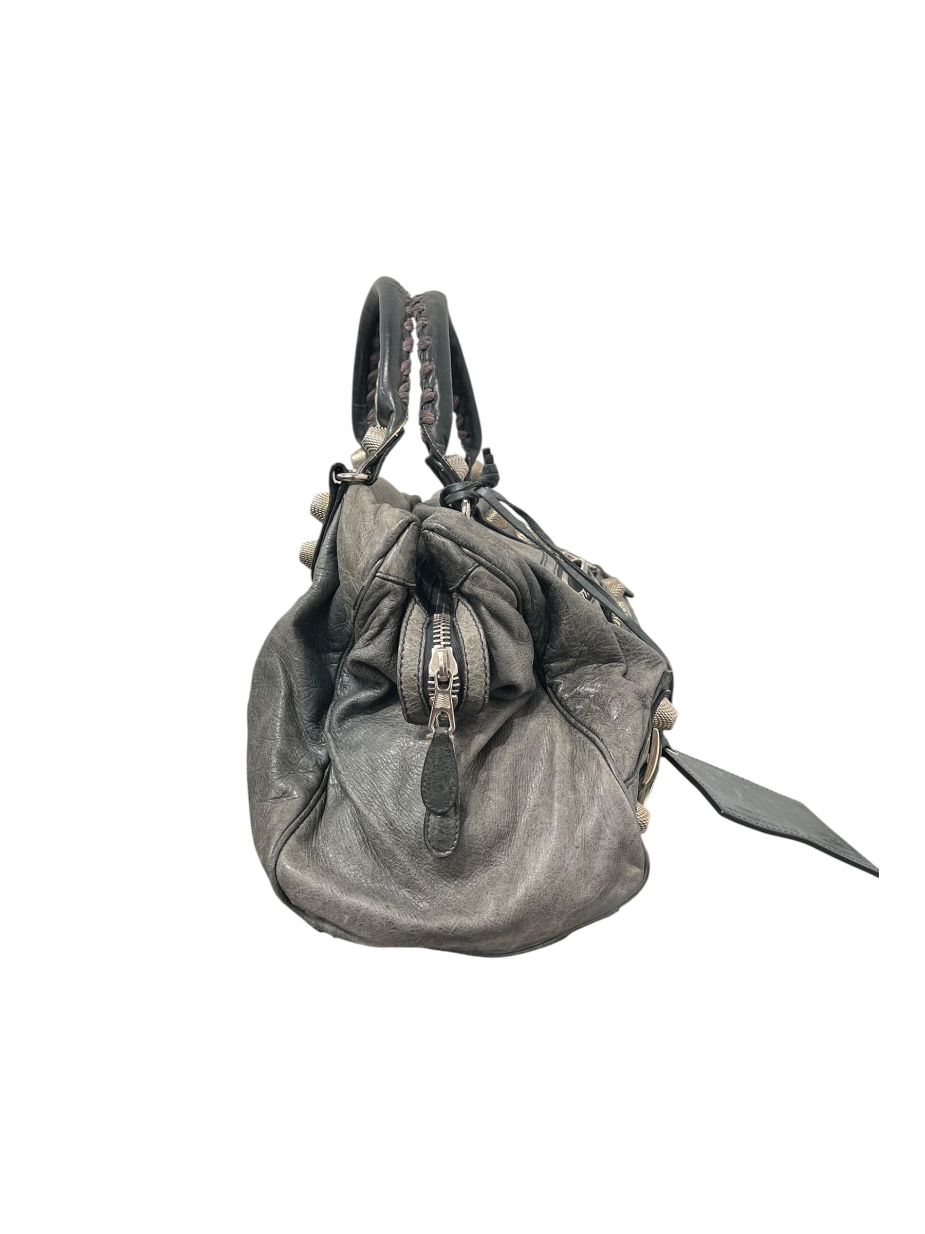 BALENCIAGA/Bag/Leather/GRY/CLASSIC GIANT CITY STUDDED BAG view 3