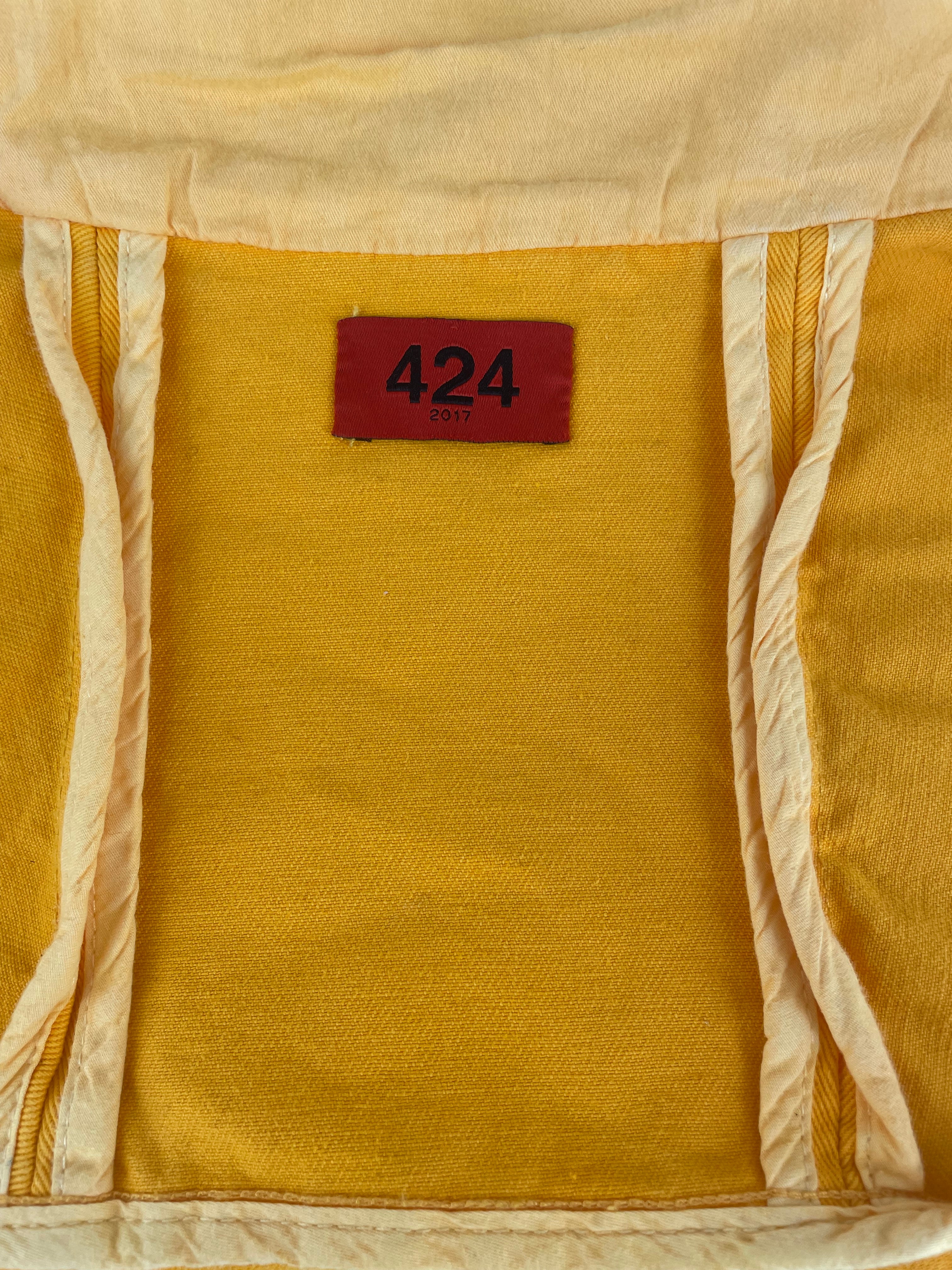 424(FourTwoFour)/Denim Jkt/M/Denim/YEL/LONG YELLOW DENIM JACKET view 3