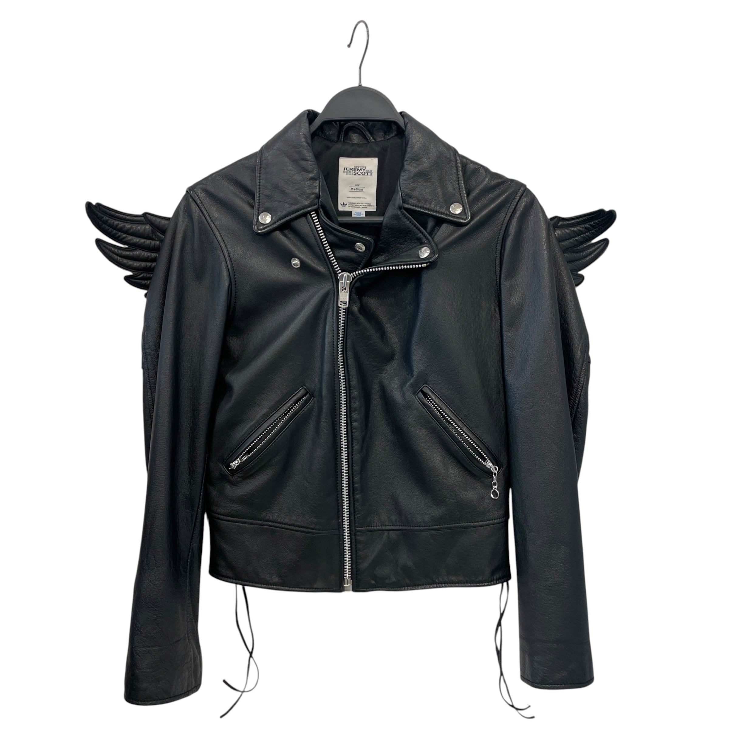 JEREMY SCOTT/adidas/Leather Jkt/M/Leather/BLK/Full Zip Adidas Collab view 1