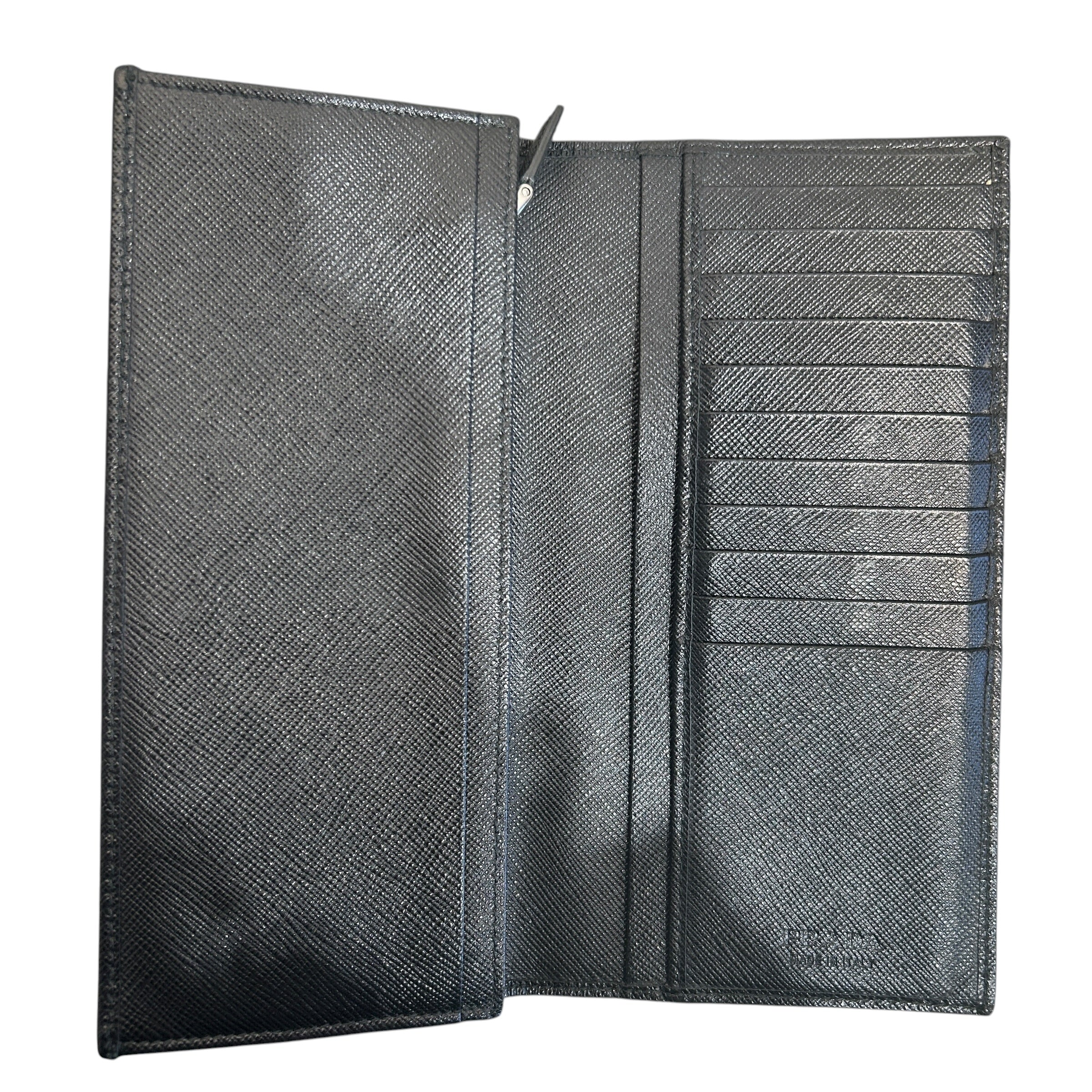 PRADA/Bifold Wallet/Leather/BLK/Bifold Long Wallet view 4