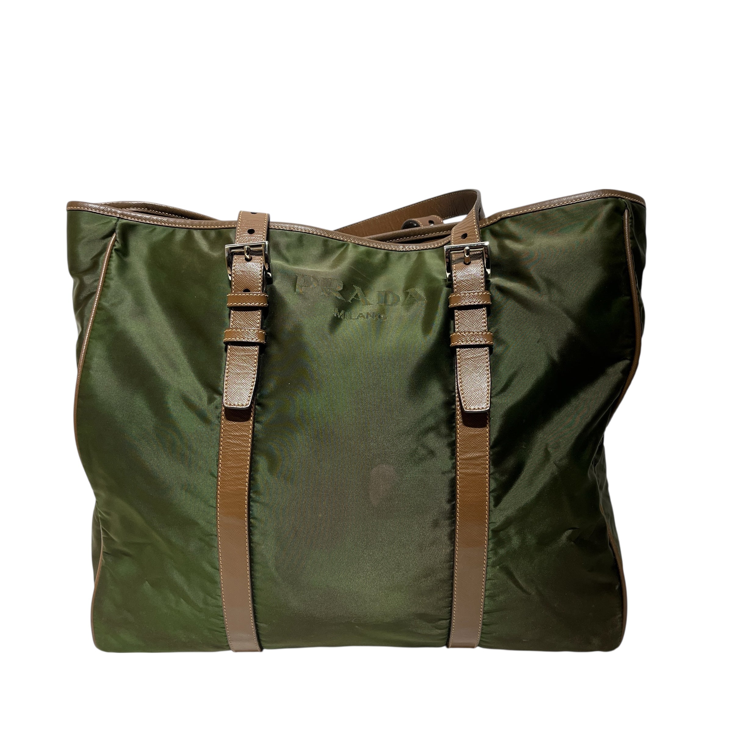 PRADA/Tote Bag/Nylon/GRN/green tote view 2