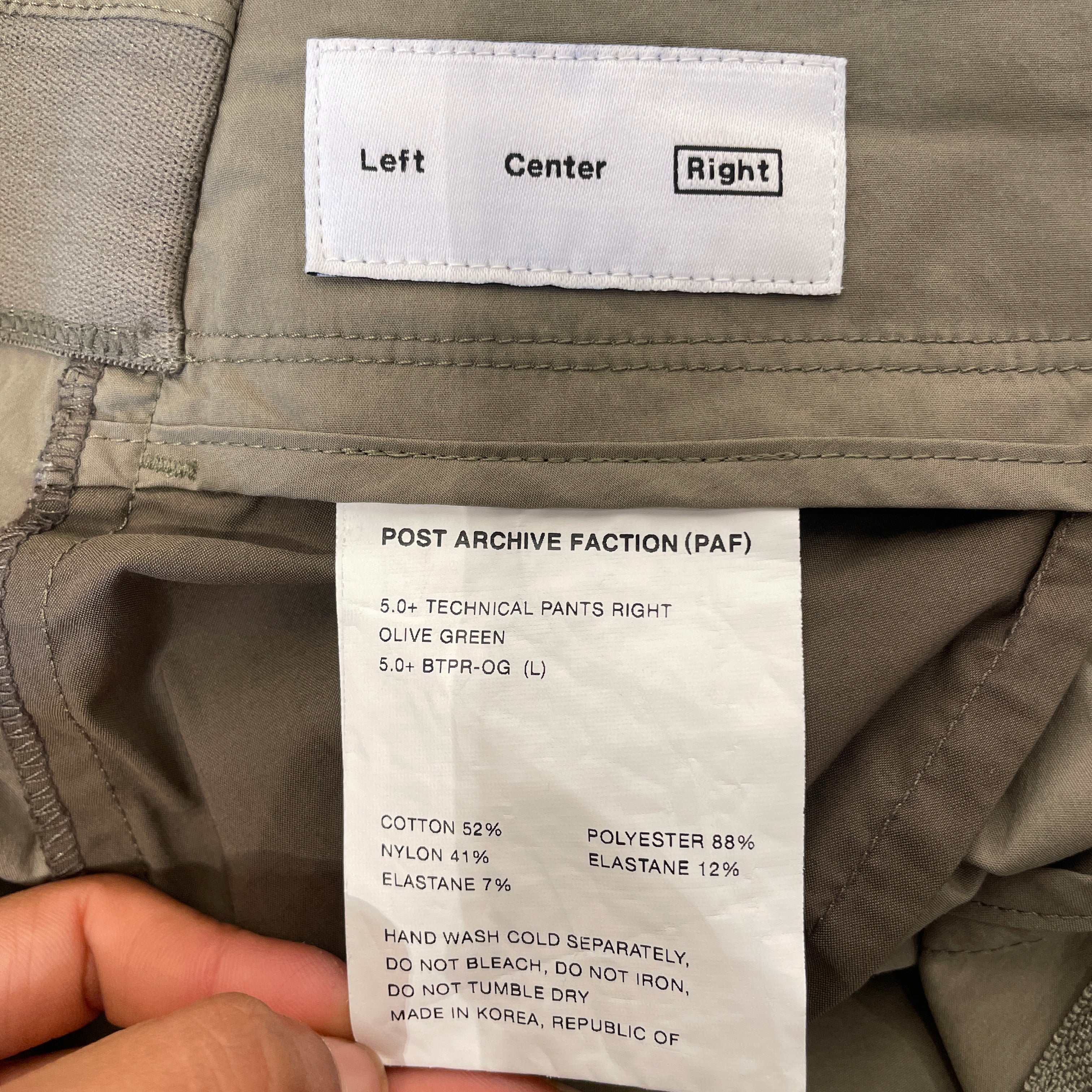 POST ARCHIVE FACTION/Pants/L/Cotton/GRN/5.0+ TECHNICAL PANTS RIGHT view 4