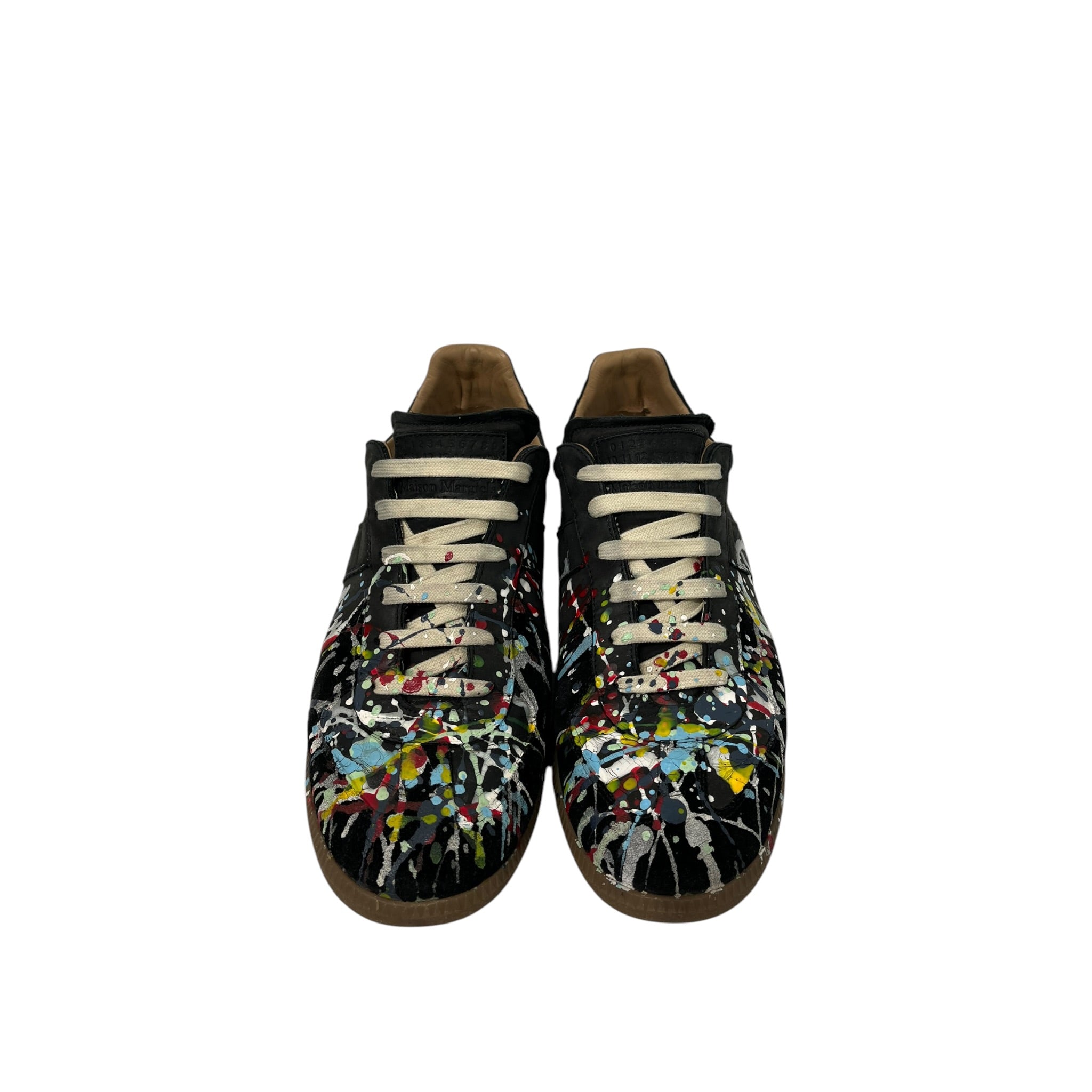 Maison Margiela/Low-Sneakers/EU 44/Leather/BLK/PAINT SPLATTER SUEDE FRONT view 3